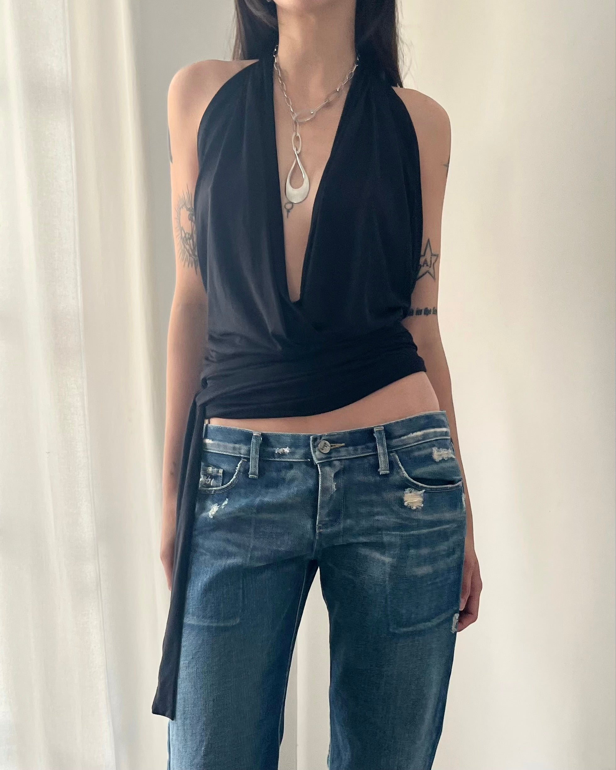 2000s black halter top