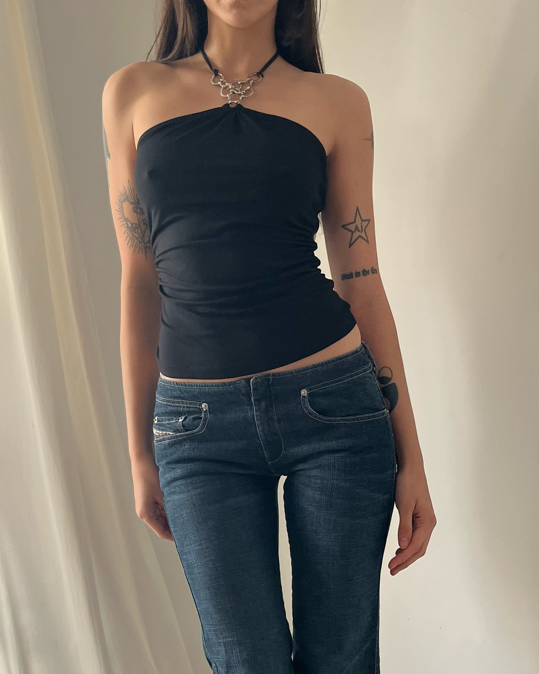 2000s black halter top
