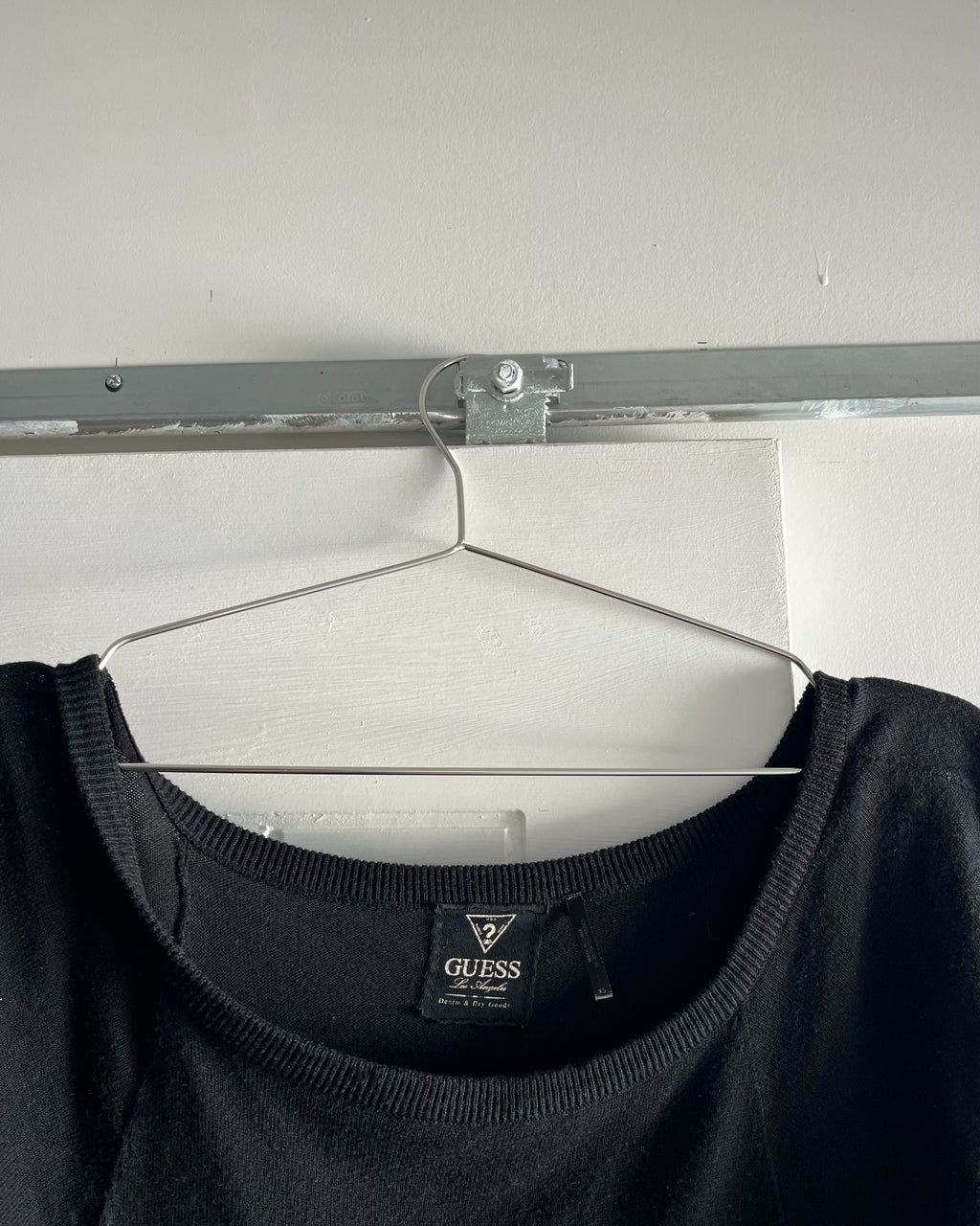 2000s black off shoulder knit top