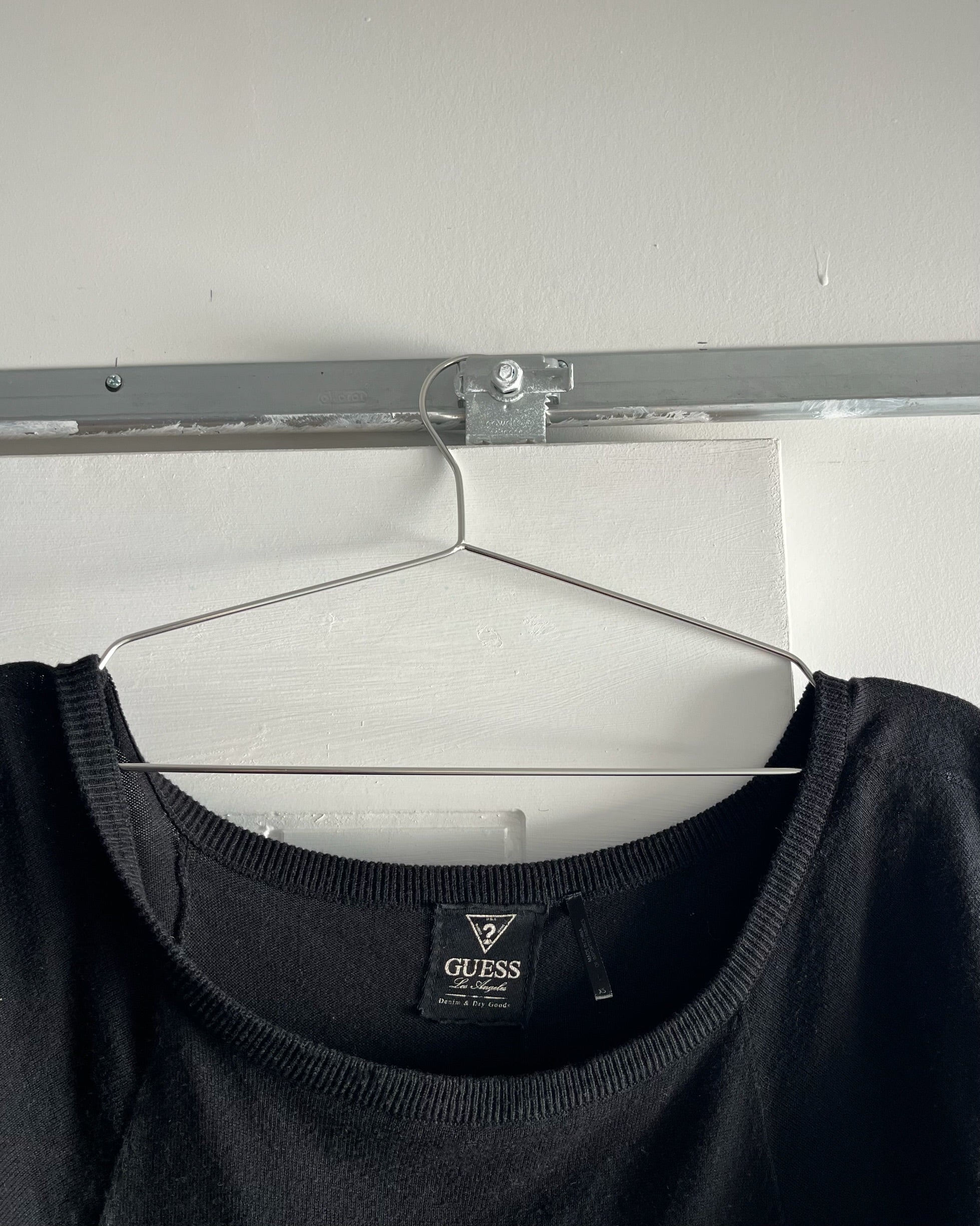 2000s black off shoulder knit top