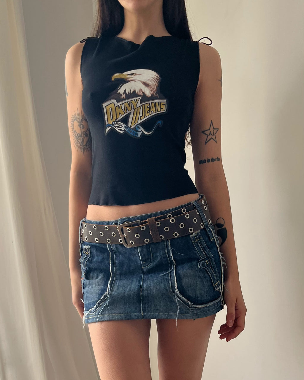 2000s DKNY black tank top