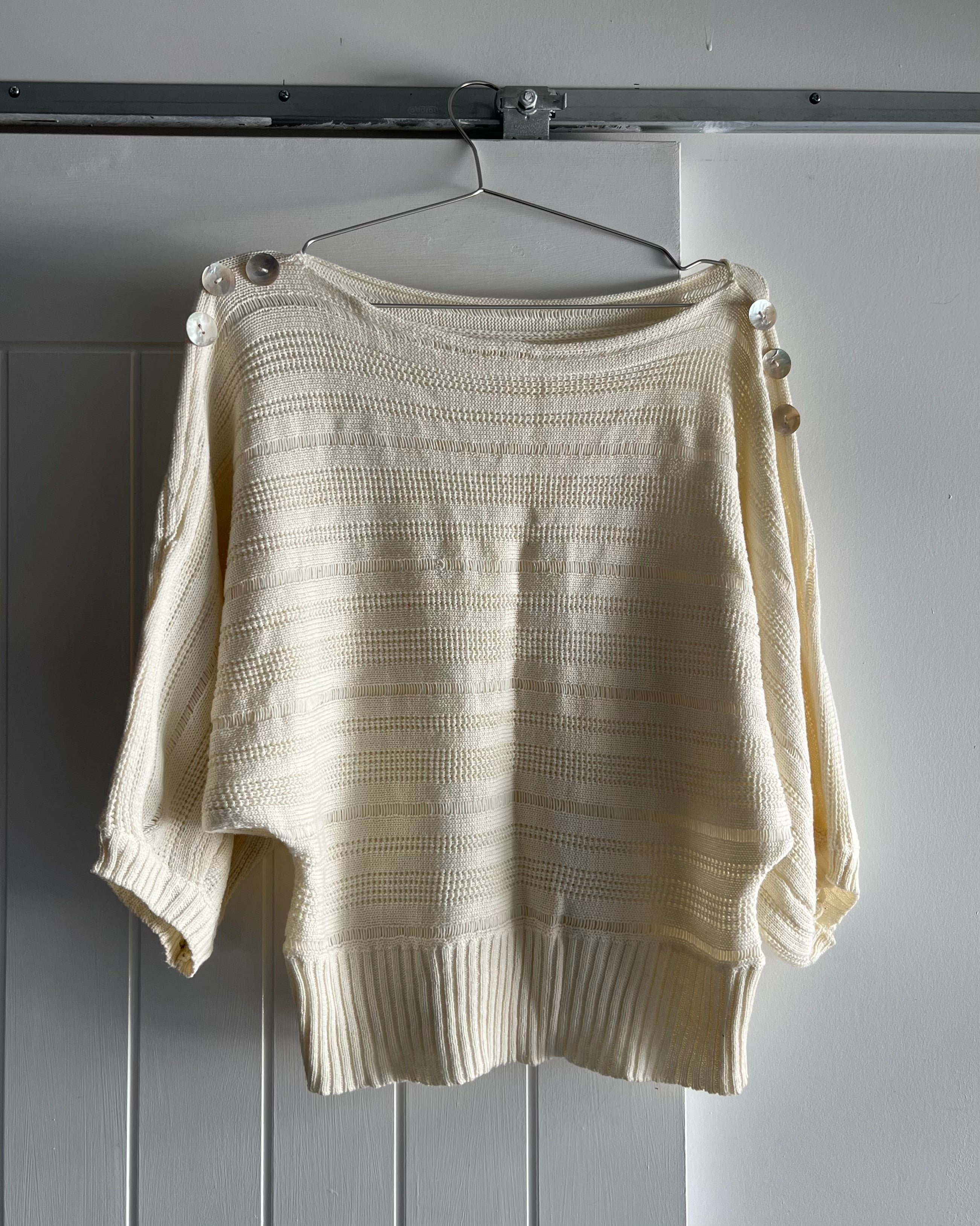 2000s cream off shoulder top