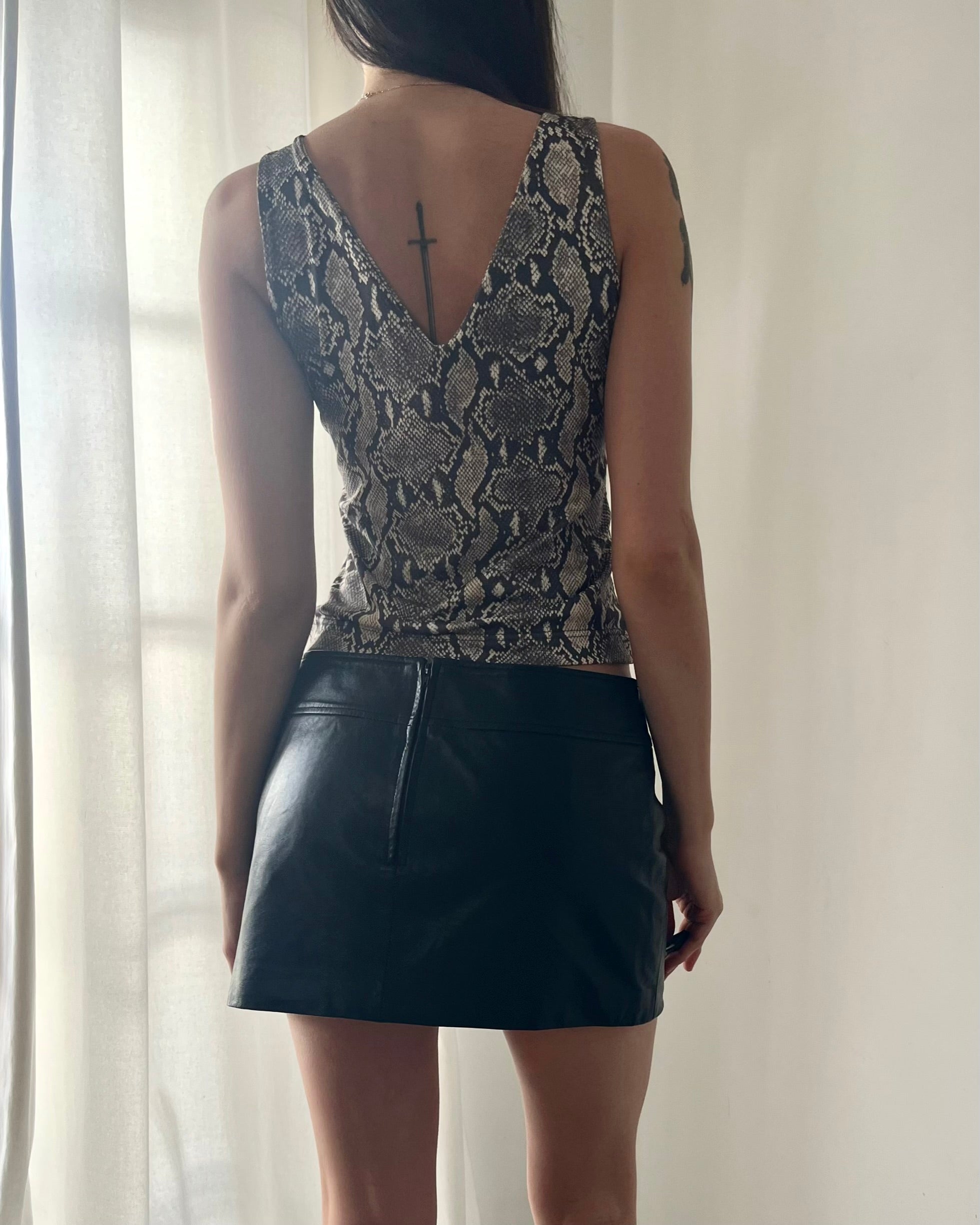 2000s snakeskin tank top