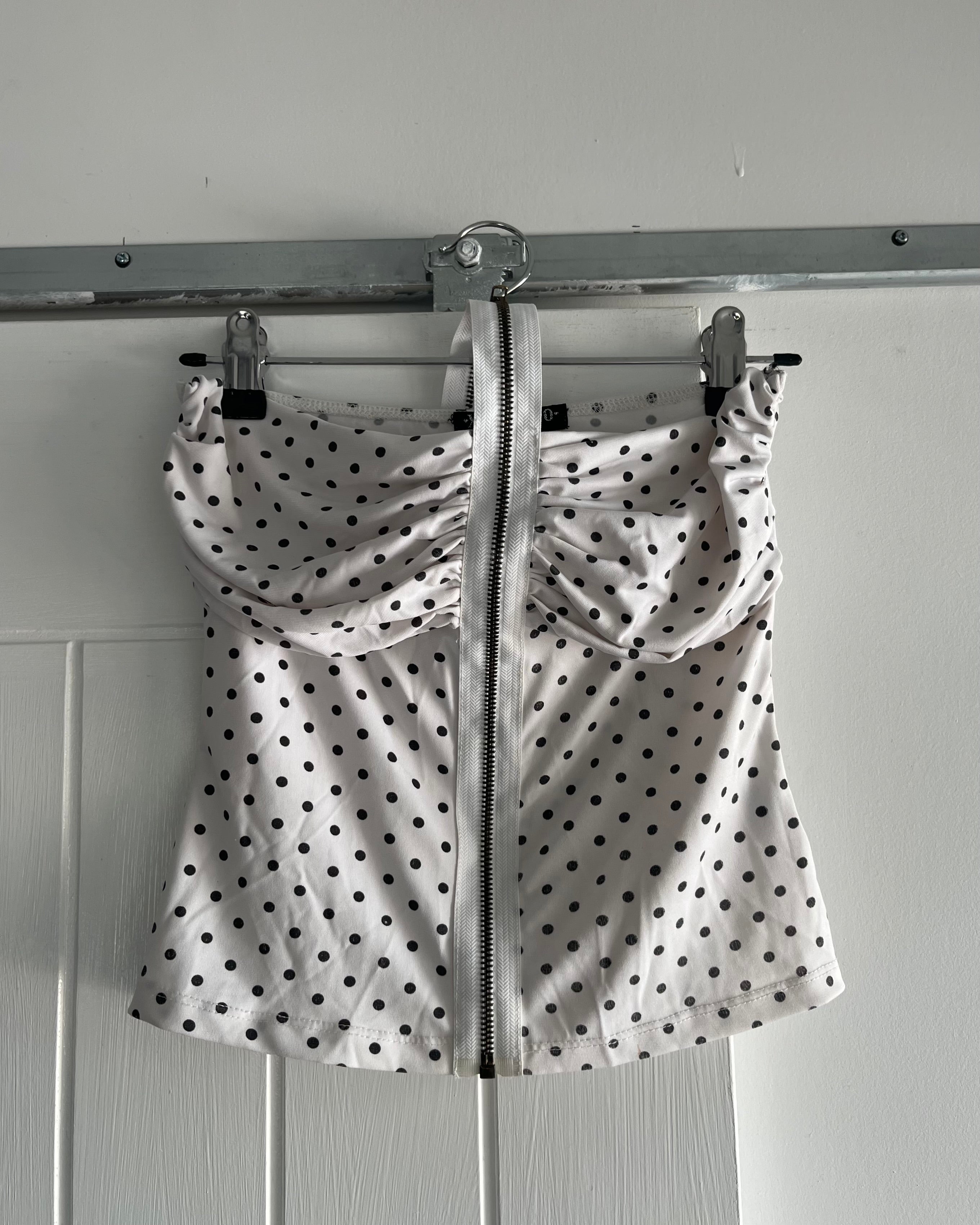 2000s polka dot halter tube top
