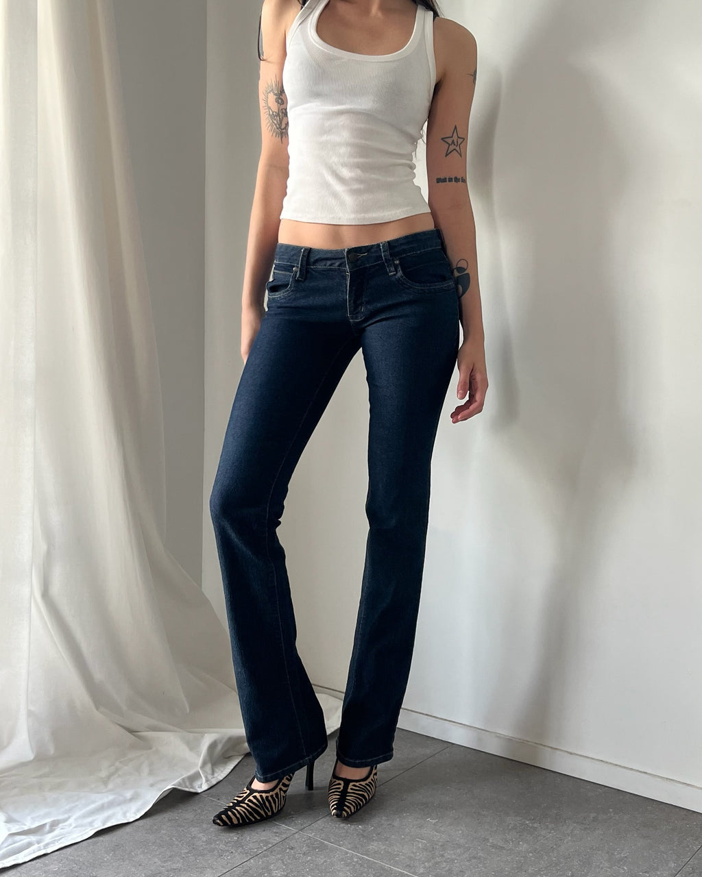 2000s dark wash bootcut jeans