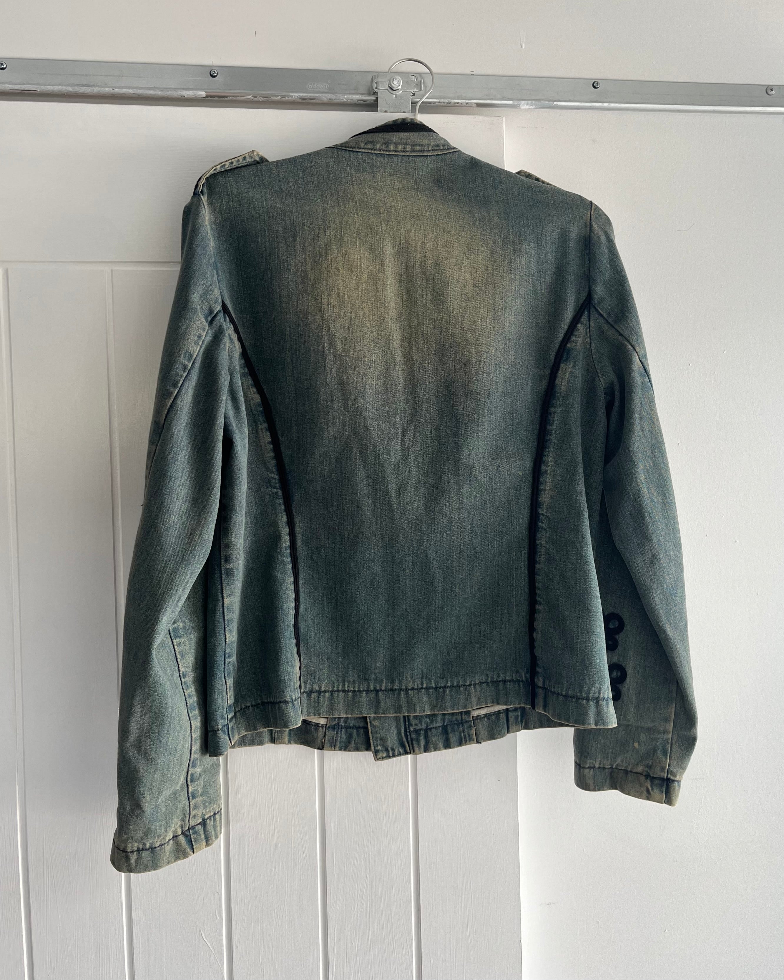 2000s military style denim jacket