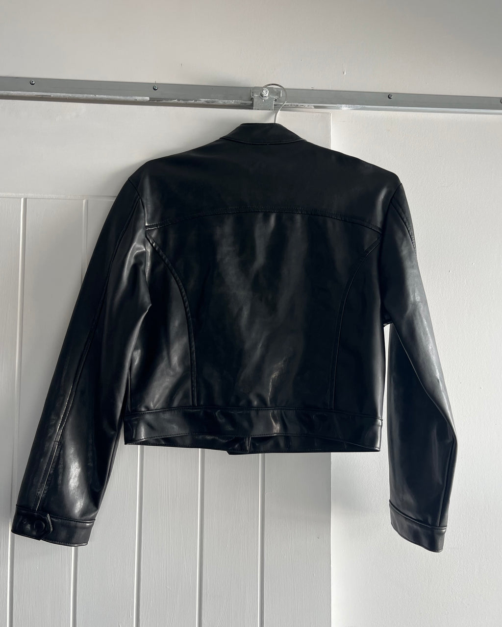 2000s black vegan leather  jacket