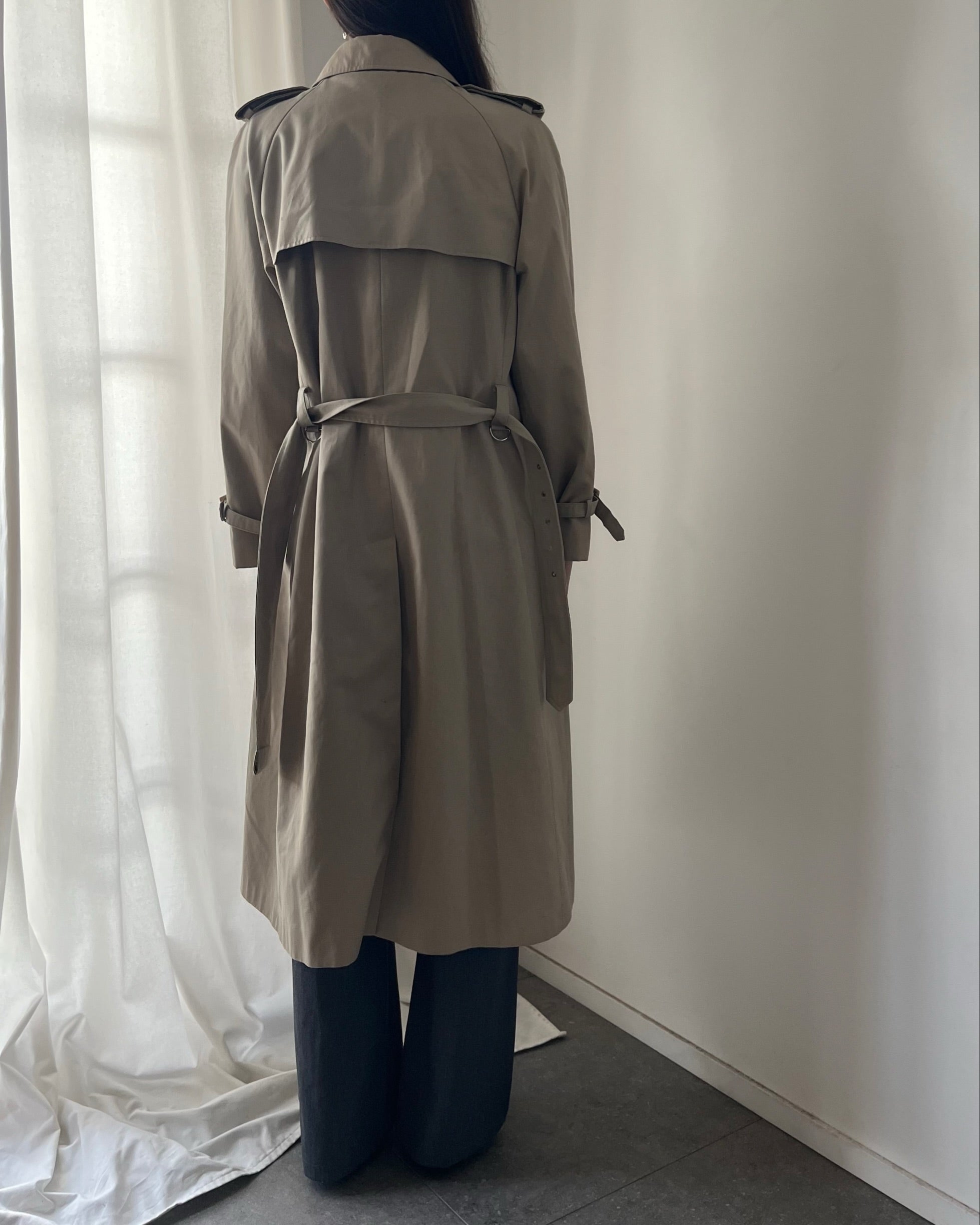 90s tan trench coat
