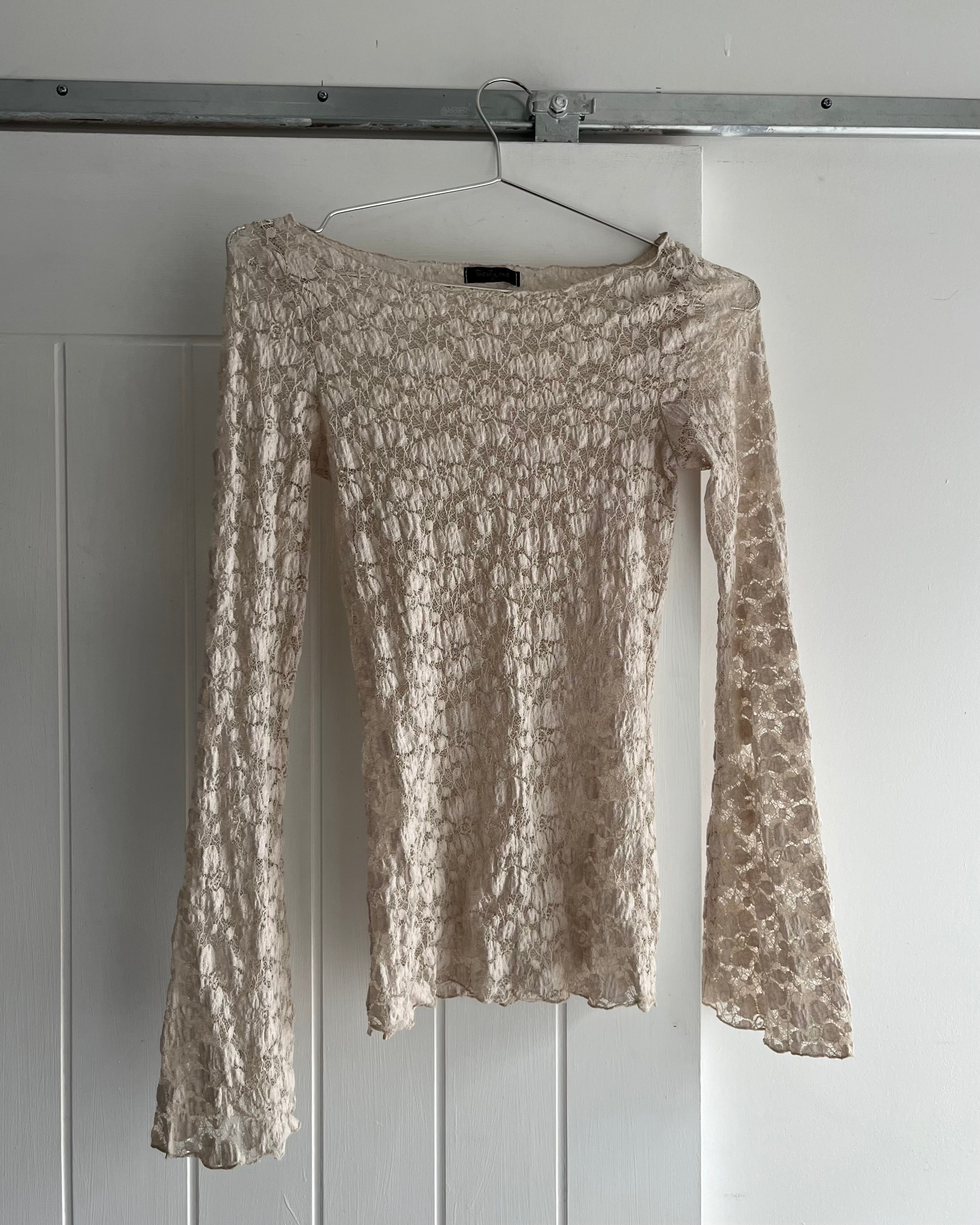 90s lace off shoulder top