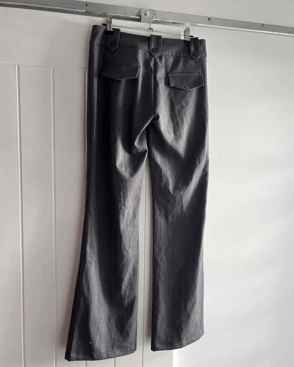 2000s grey flared suit trousers