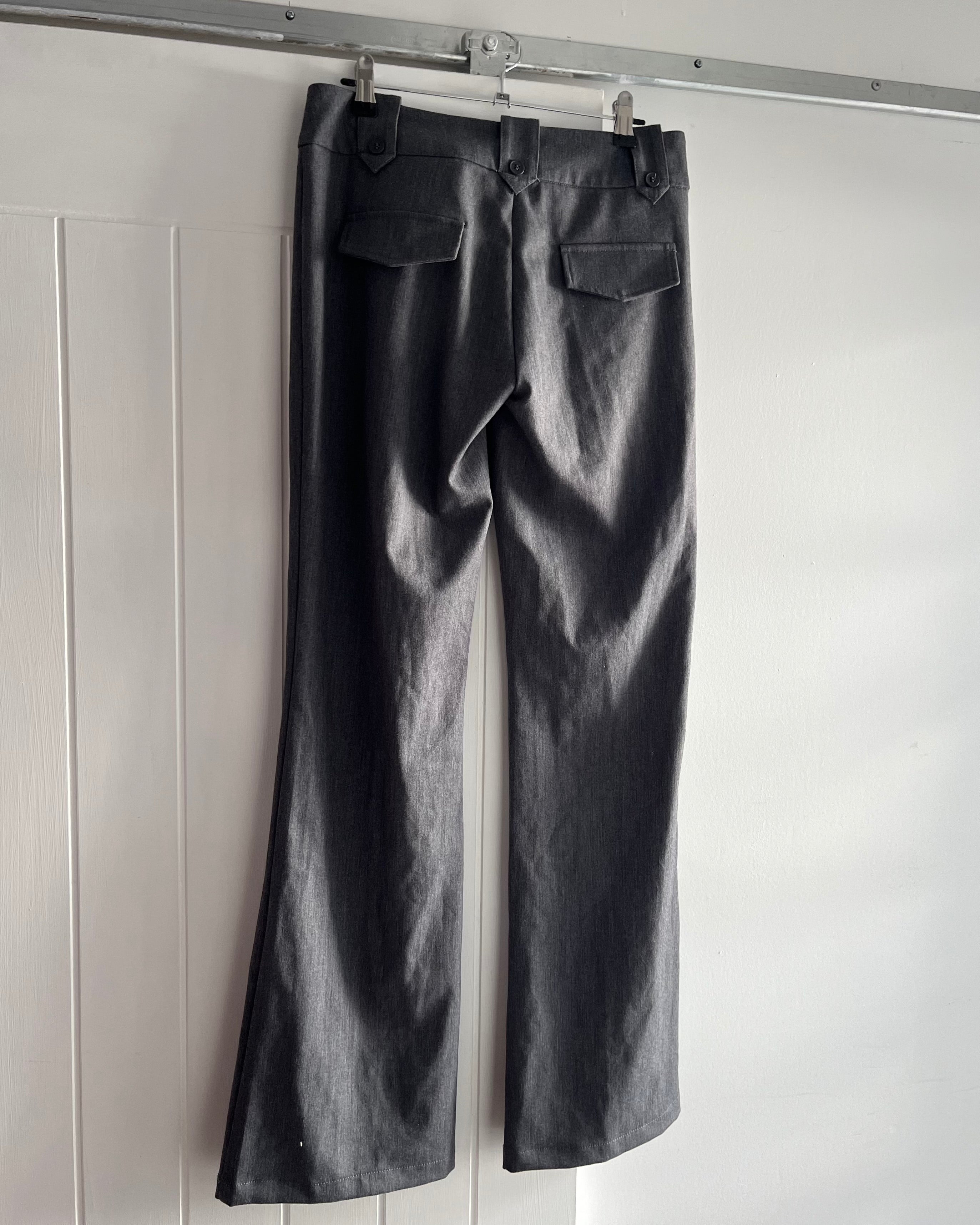 2000s grey flared suit trousers