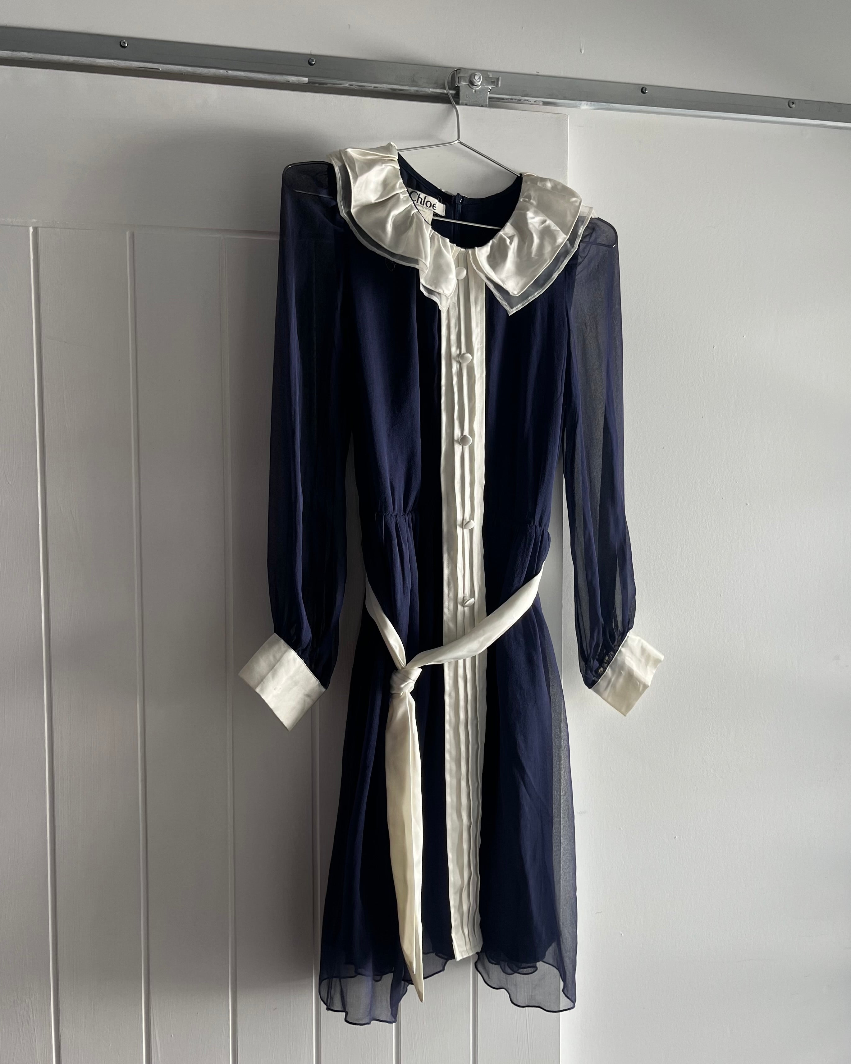 2000s Chloe collared silk mini dress