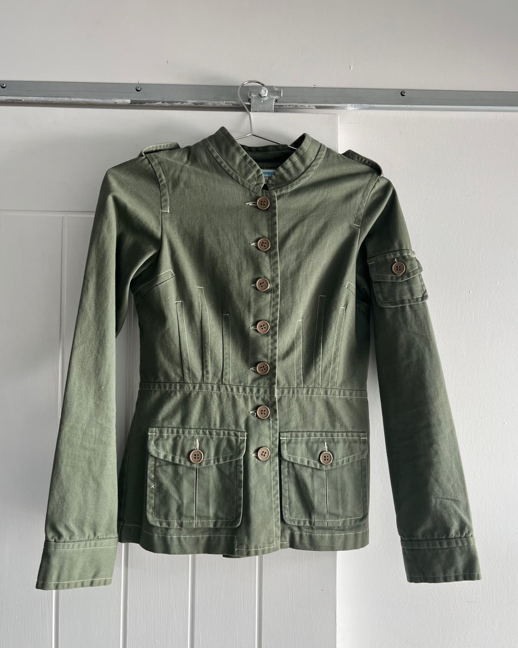 2000s khaki cargo jacket
