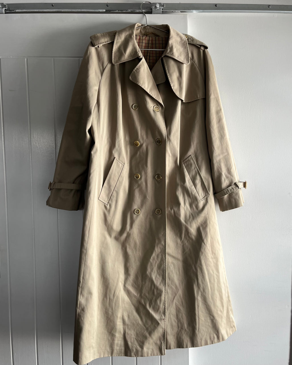 90s tan trench coat