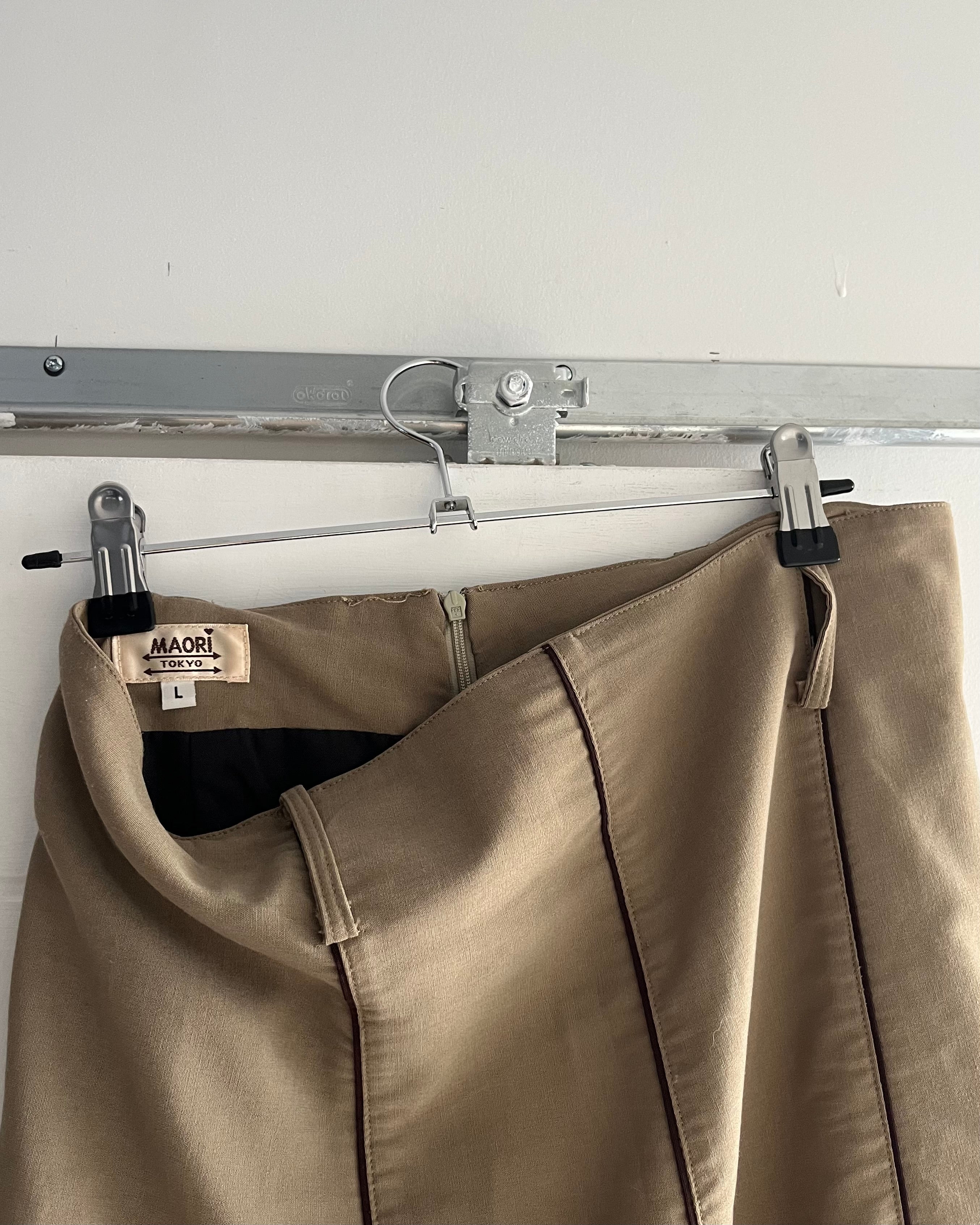 2000s khaki tech maxi skirt