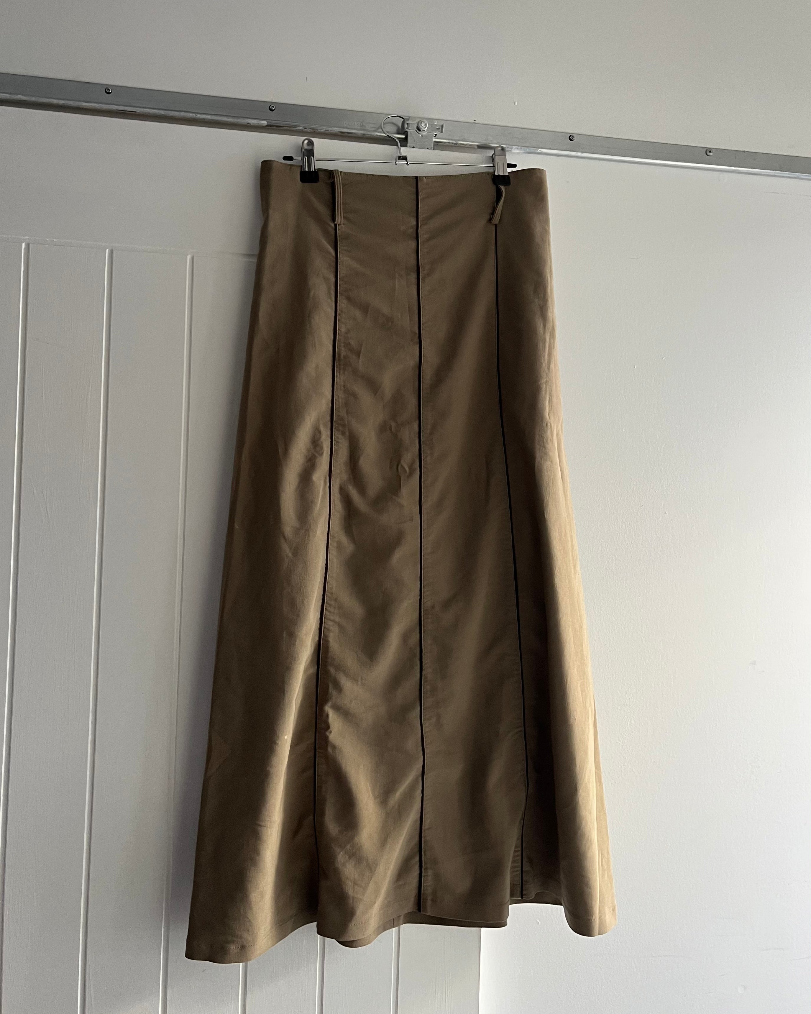 2000s khaki tech maxi skirt