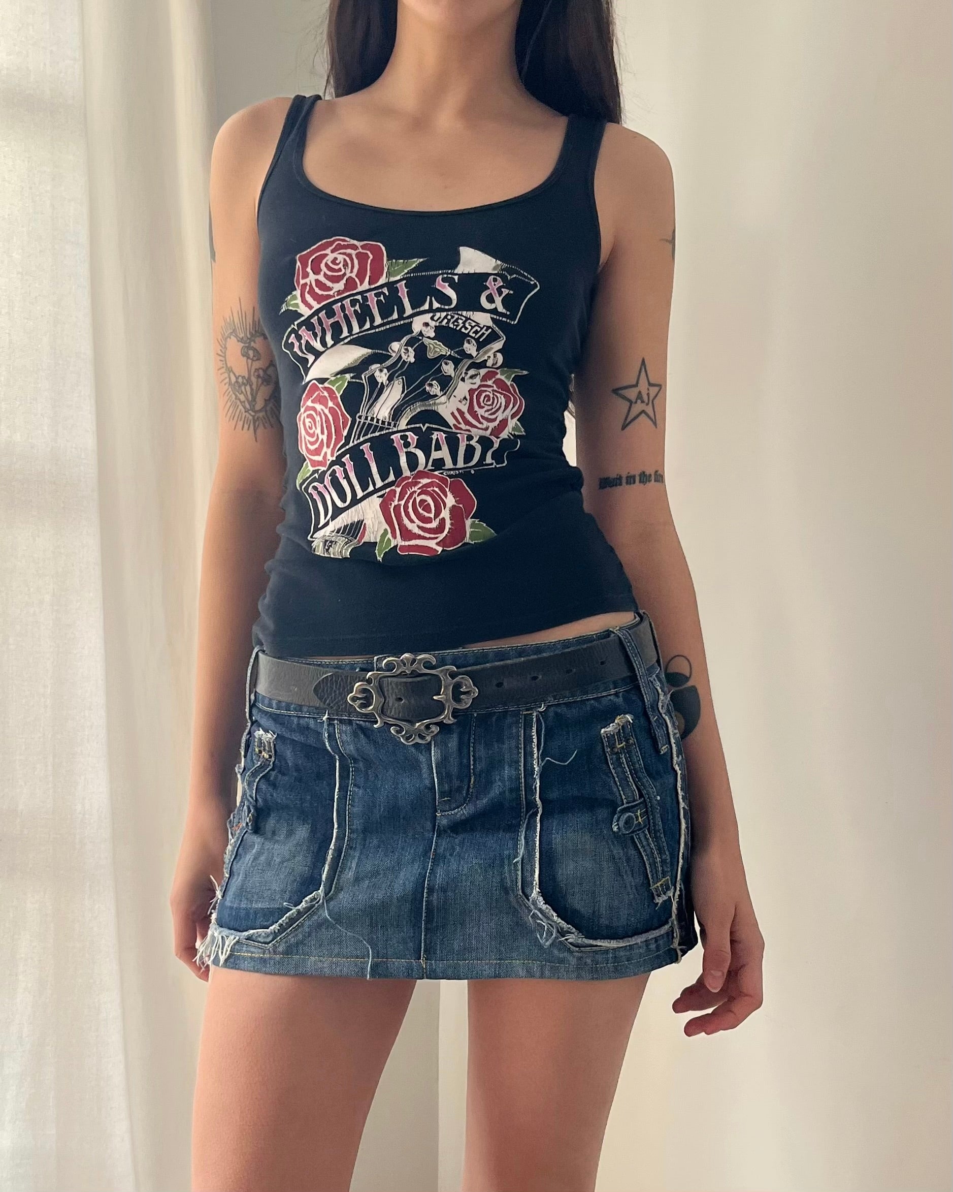 2000s Wheels and doll baby tank top