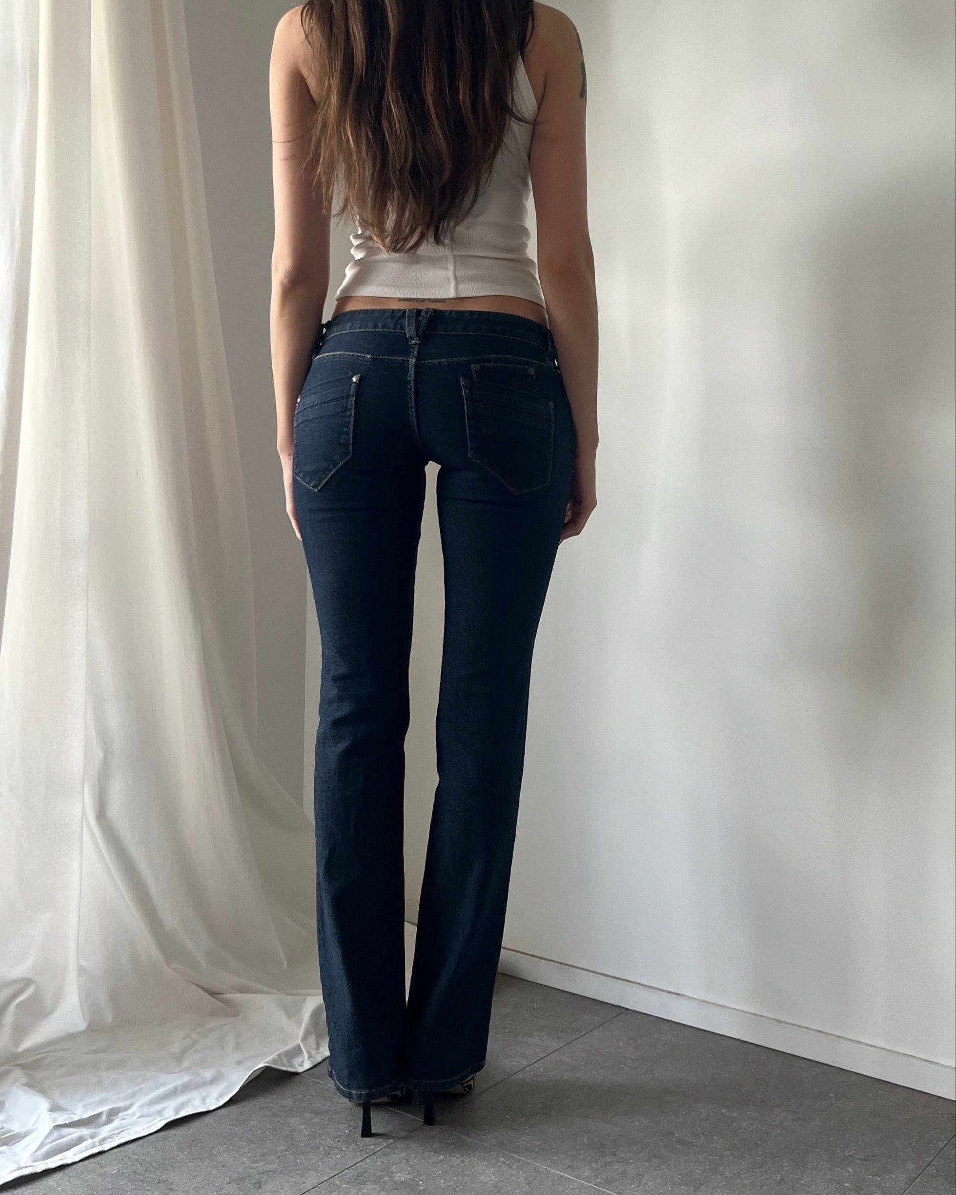 2000s dark wash bootcut jeans