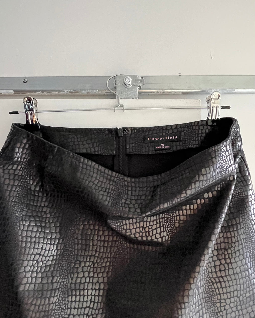 2000s faux leather mini skirt