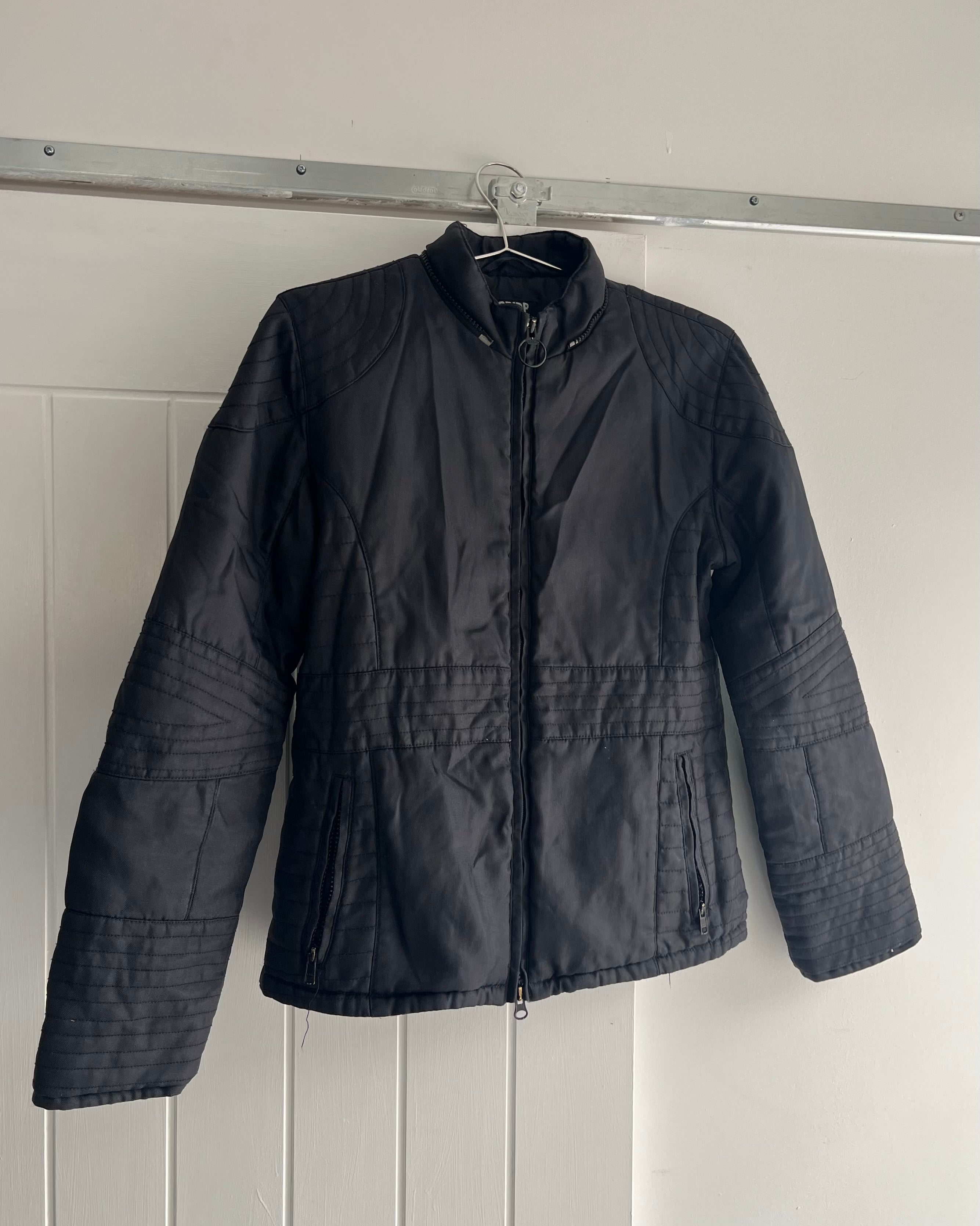 2000s black utility puffer jacket
