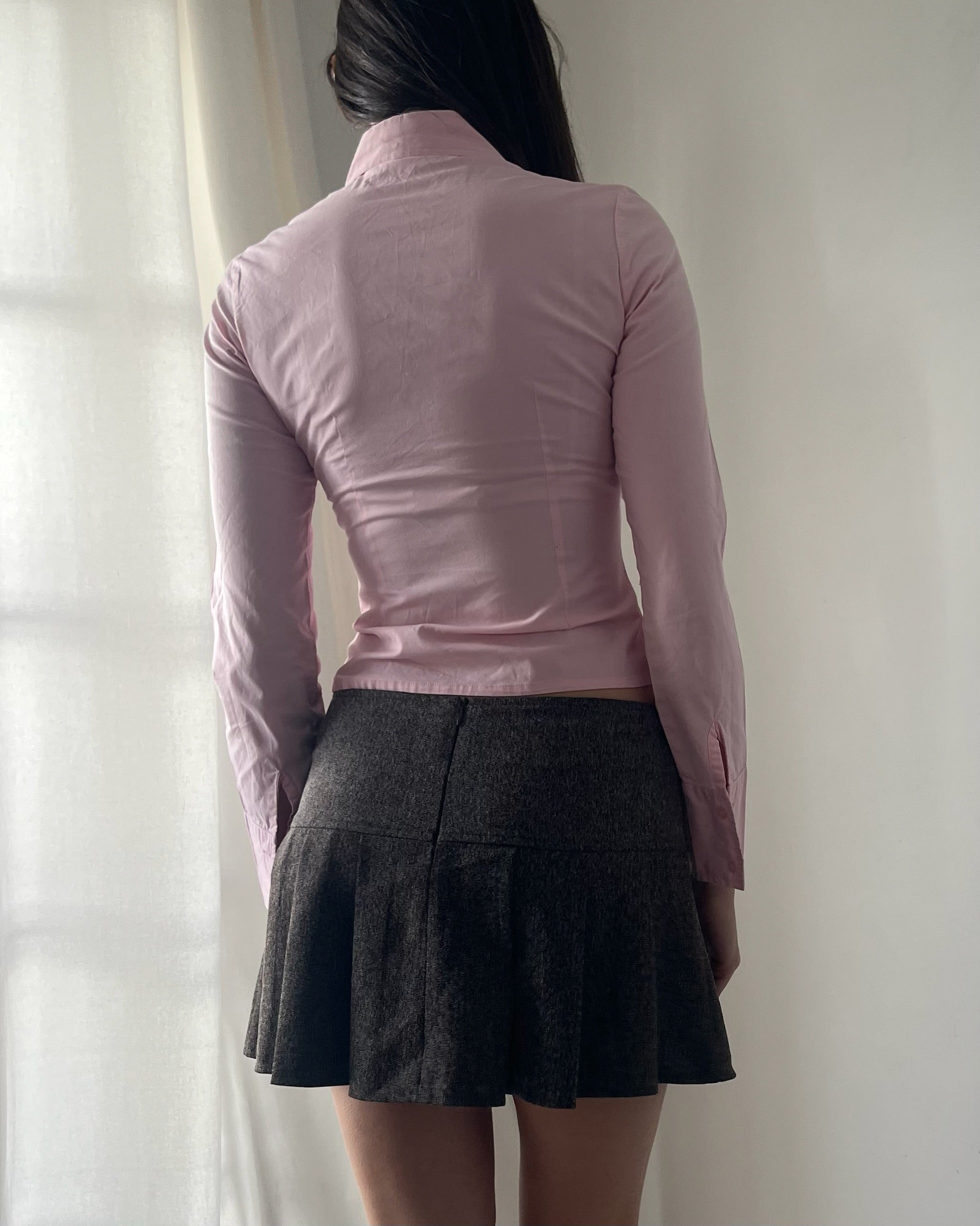 2000s baby pink blouse top