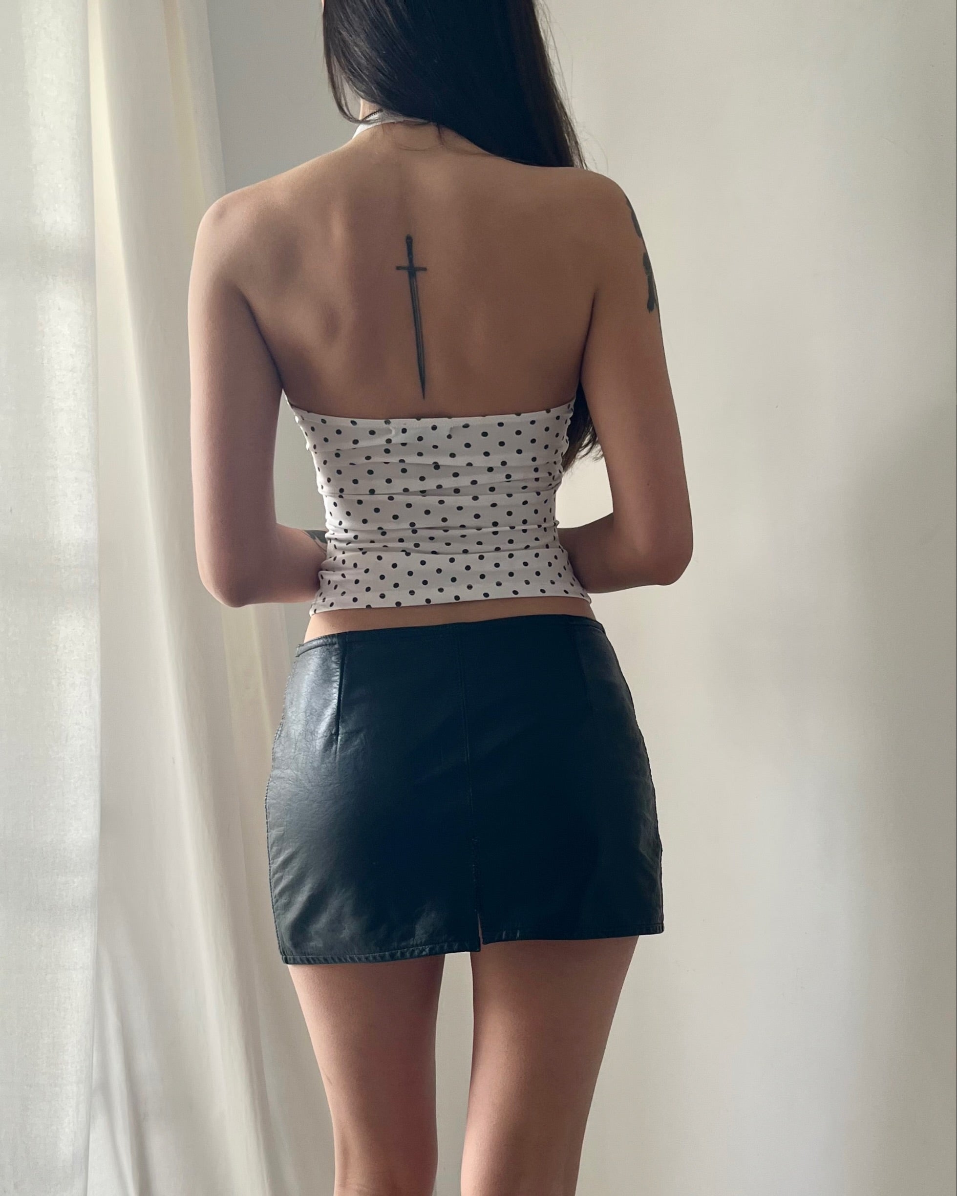2000s polka dot halter tube top