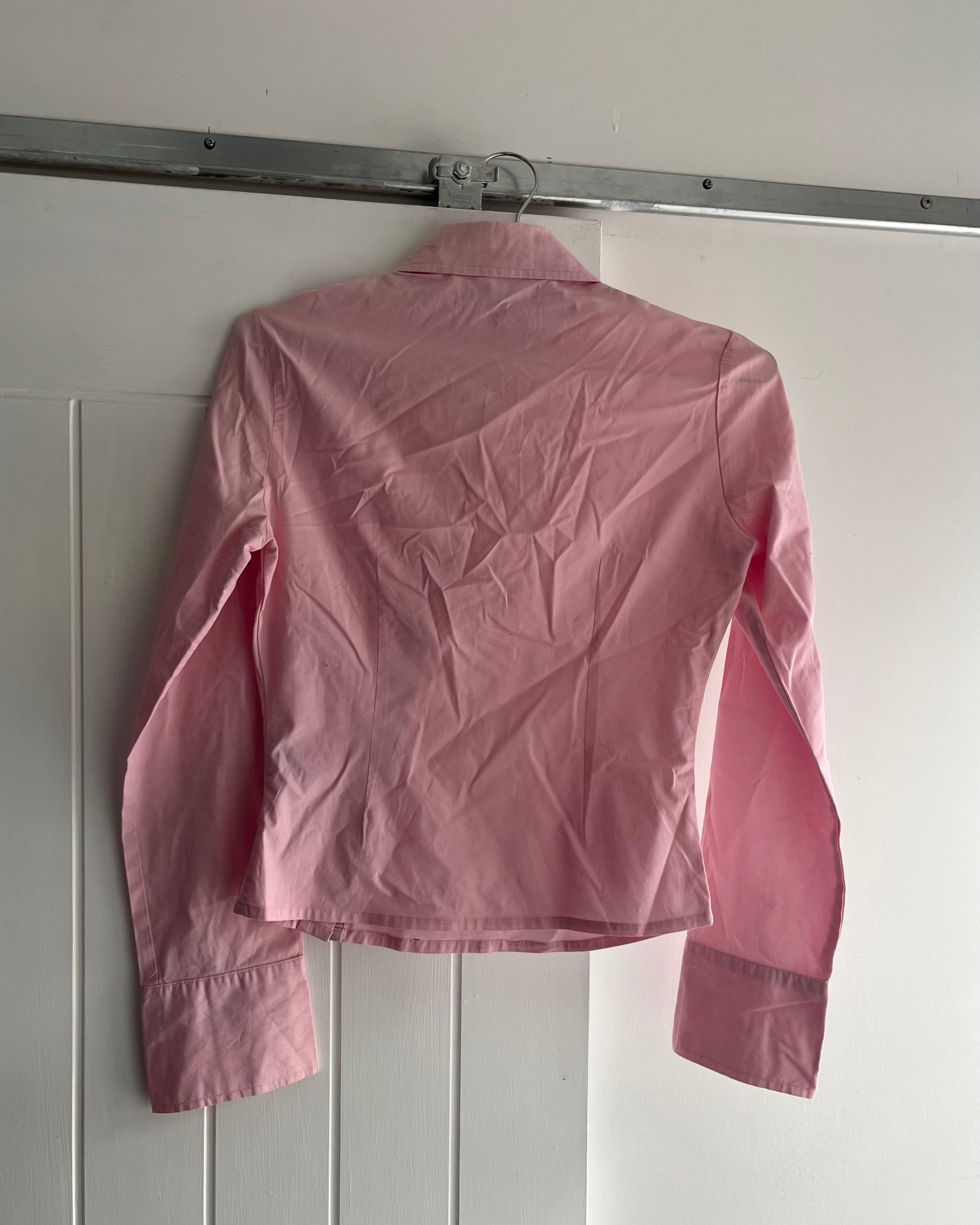 2000s baby pink blouse top