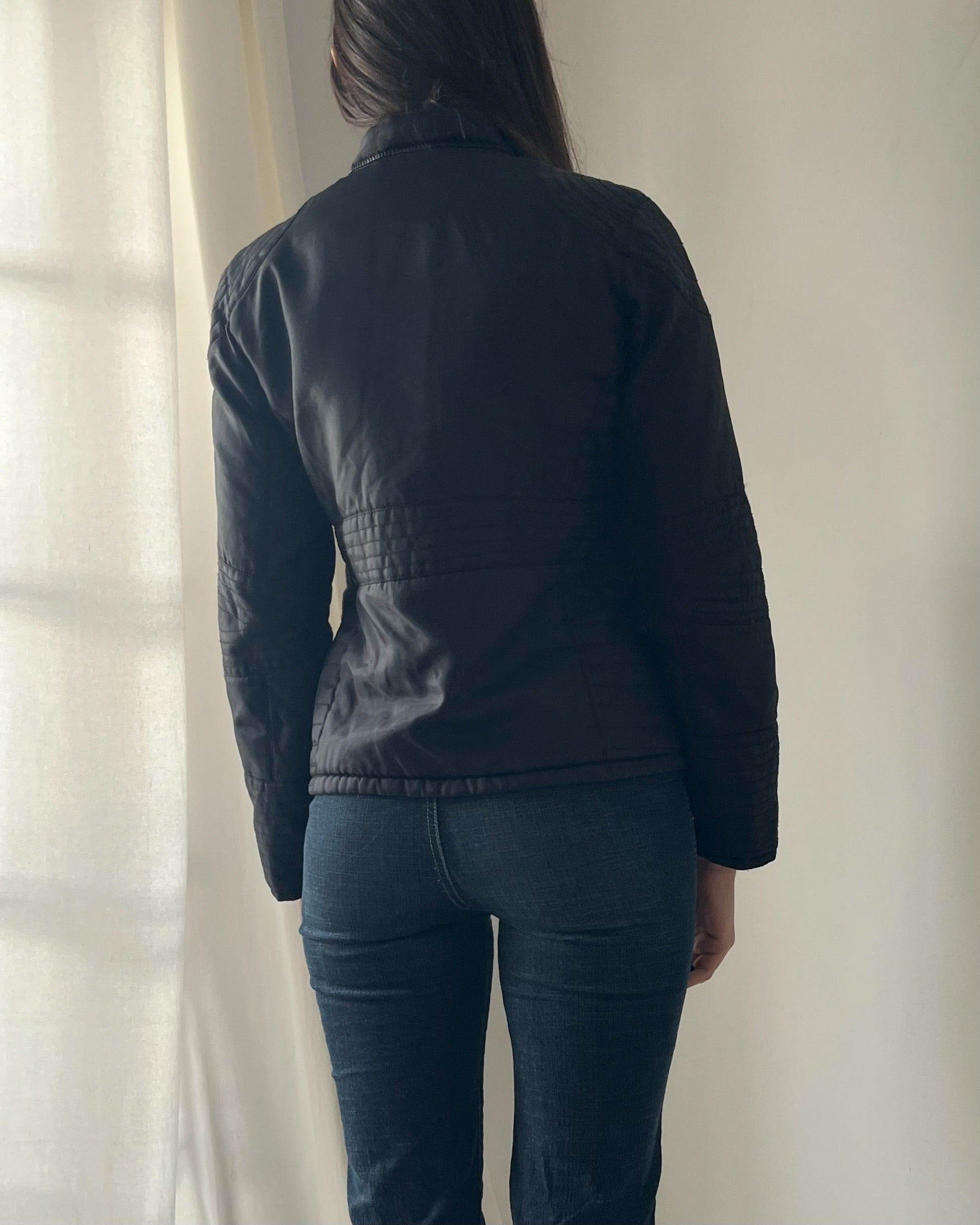 2000s black utility puffer jacket