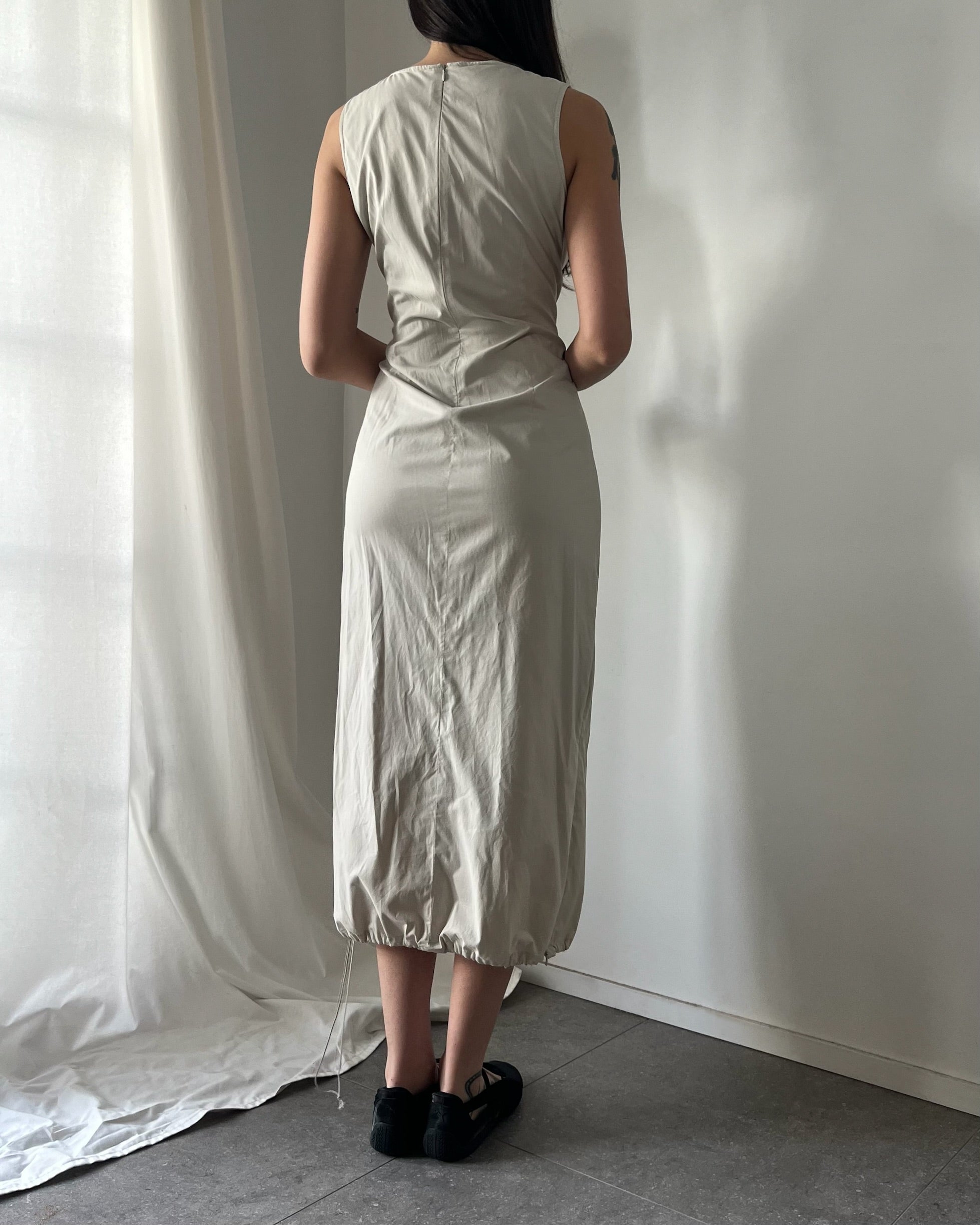 90s tech nylon maxi dress