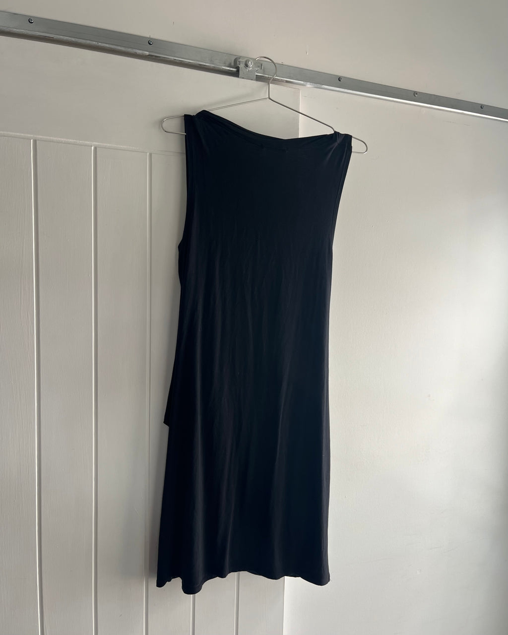 2000s black draped mini dress