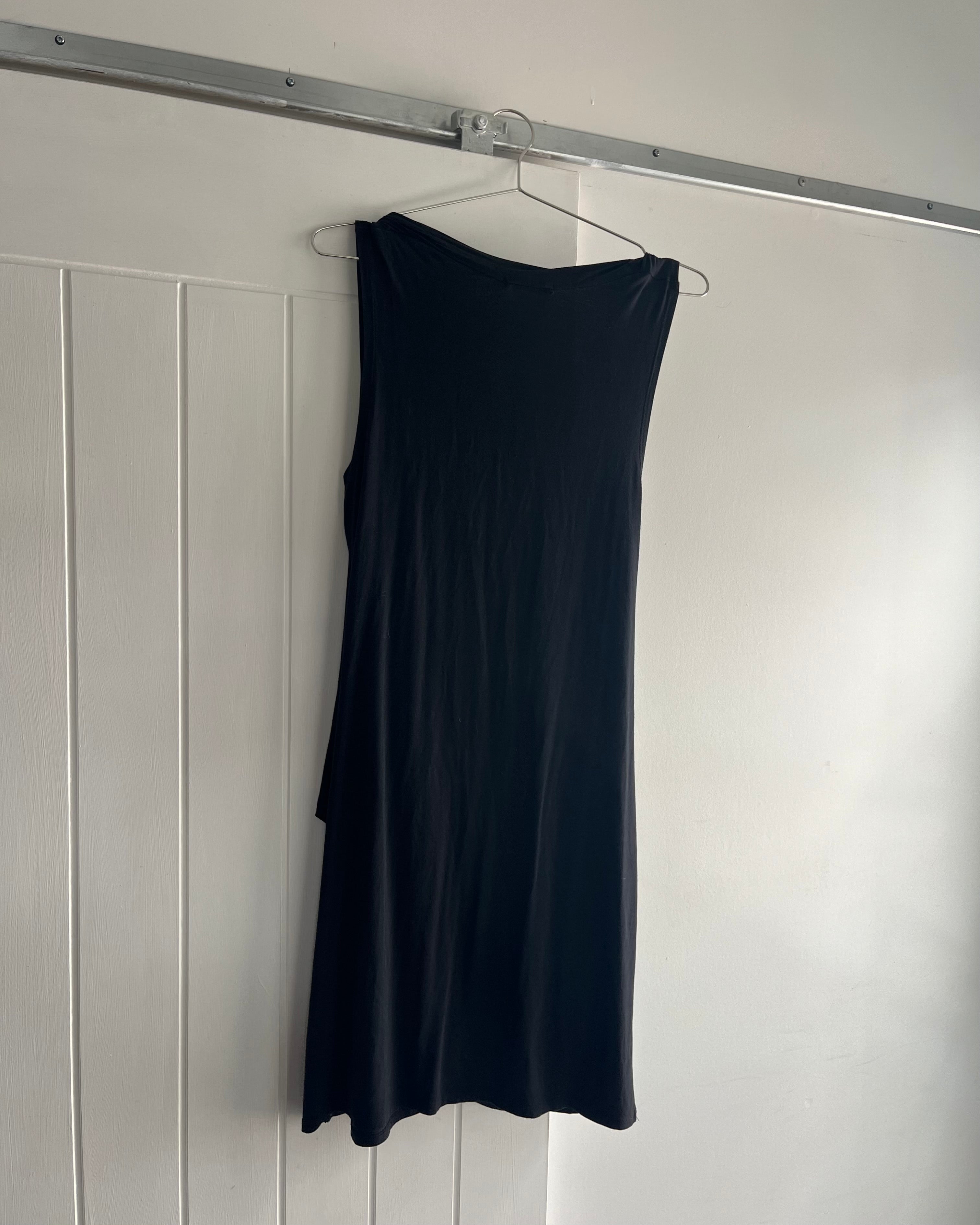 2000s black draped mini dress