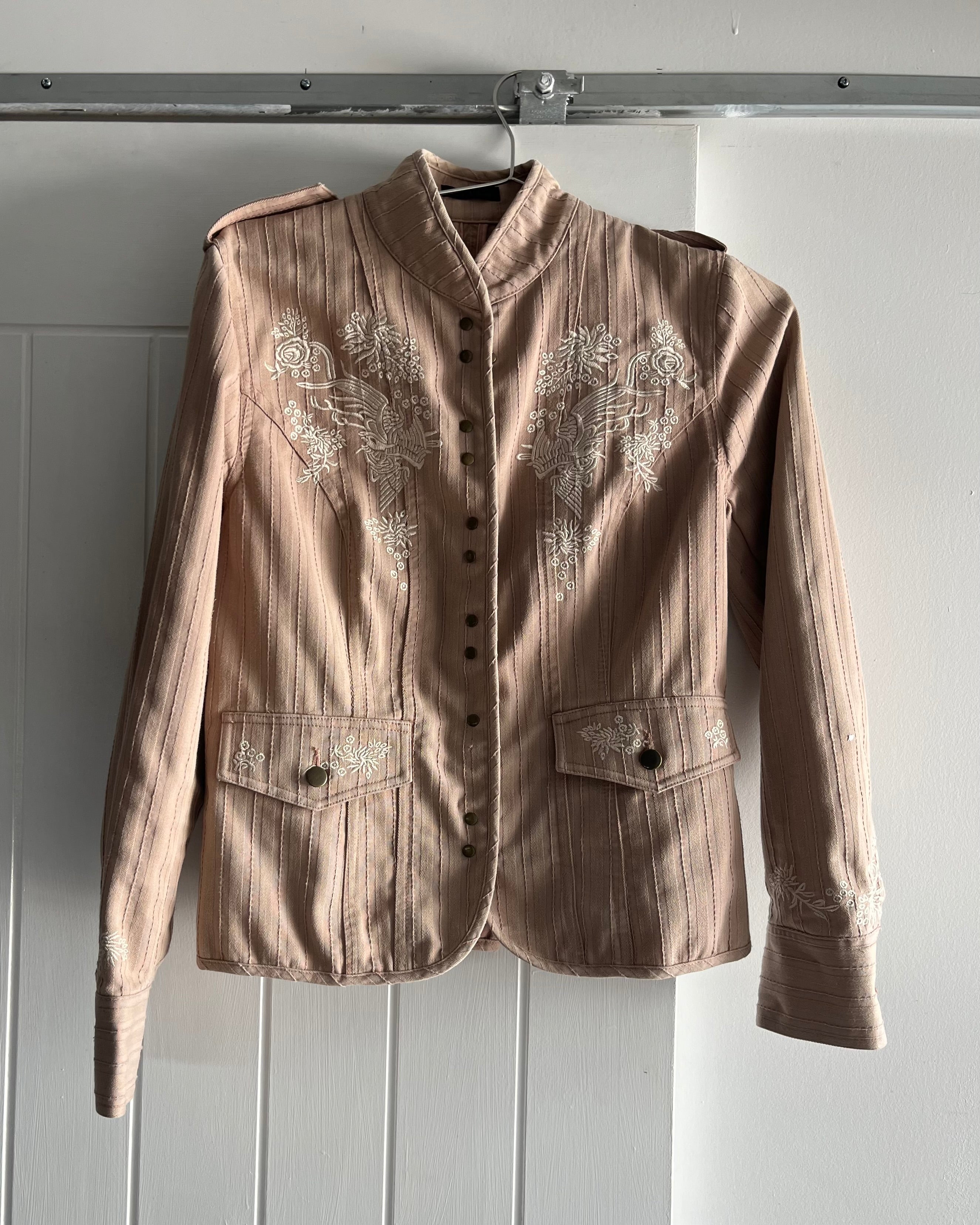 2000s pink embroidered jacket