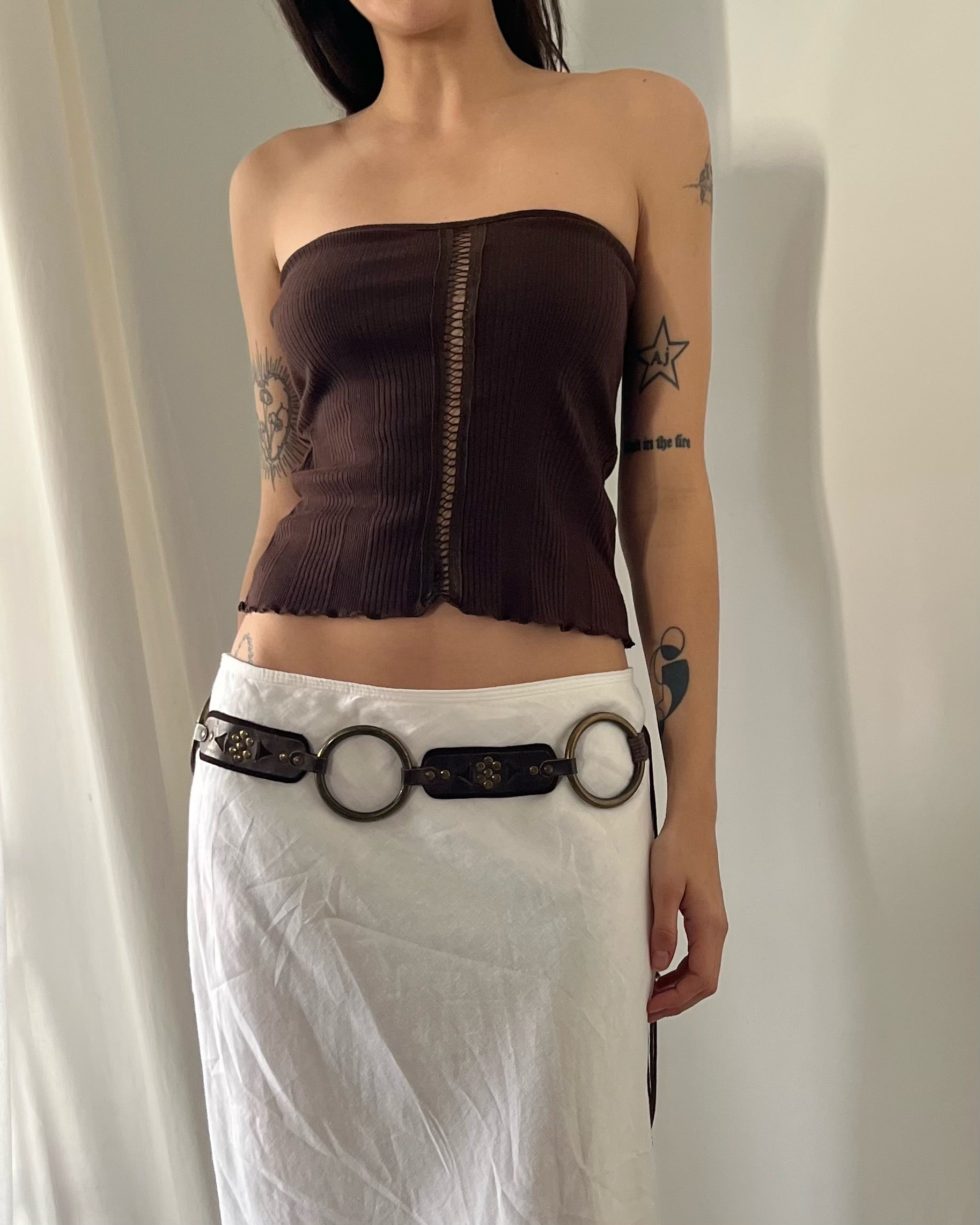 2000s Chocolate brown tube top