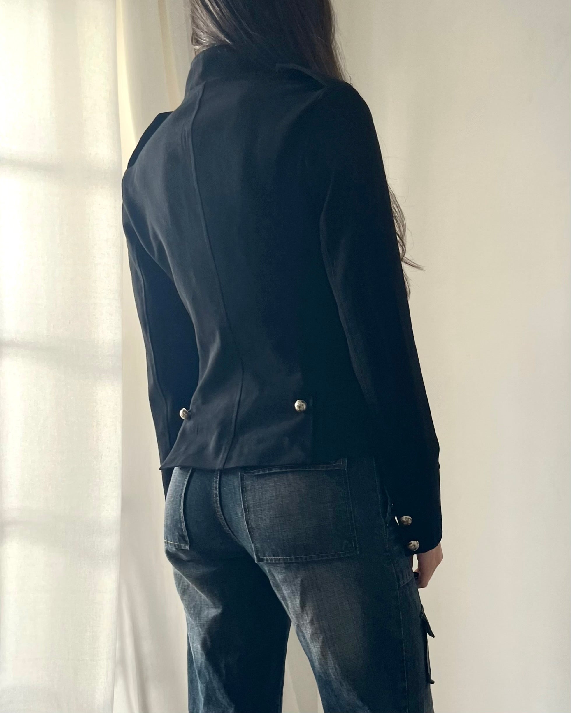 2000s black military jacket