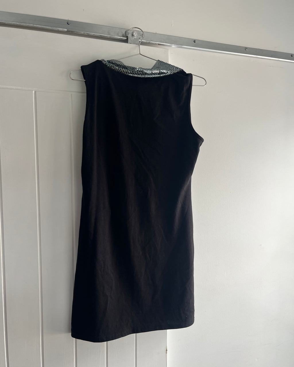 2000s black glomesh mini dress