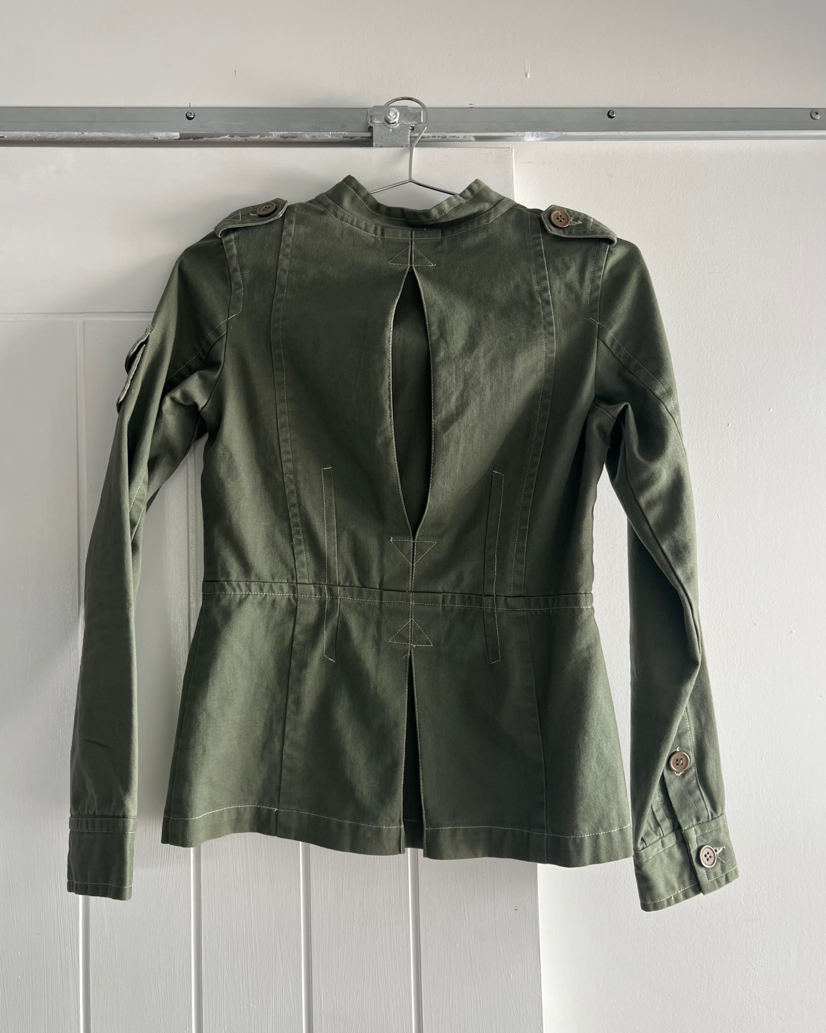2000s khaki cargo jacket