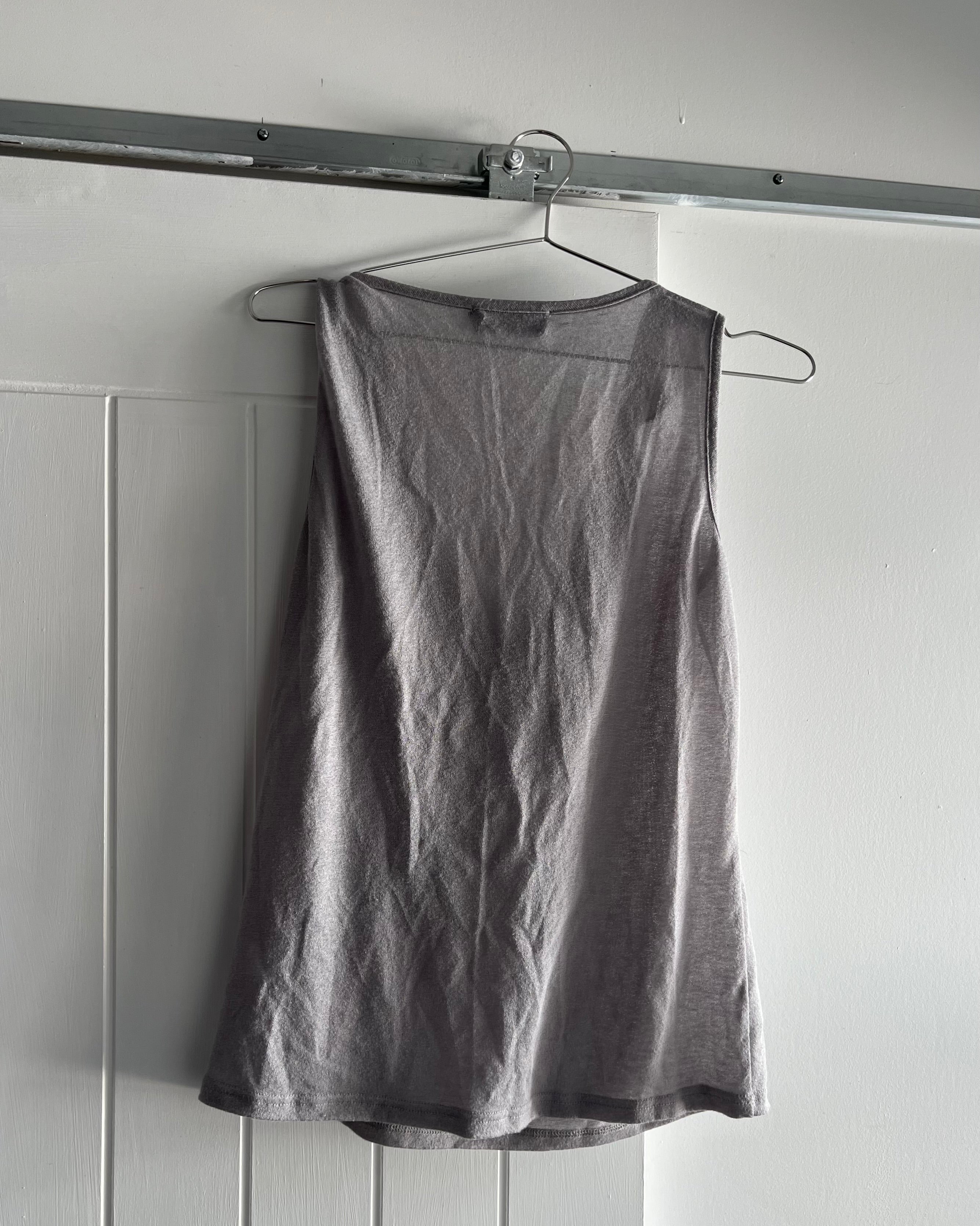 2000s grey cowl neck tank top