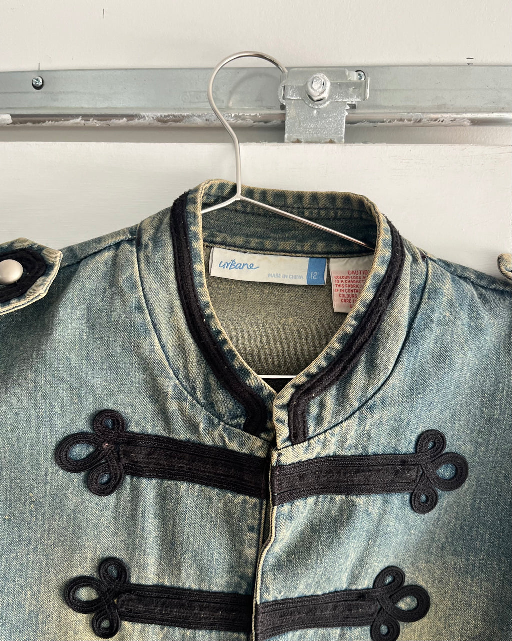 2000s military style denim jacket