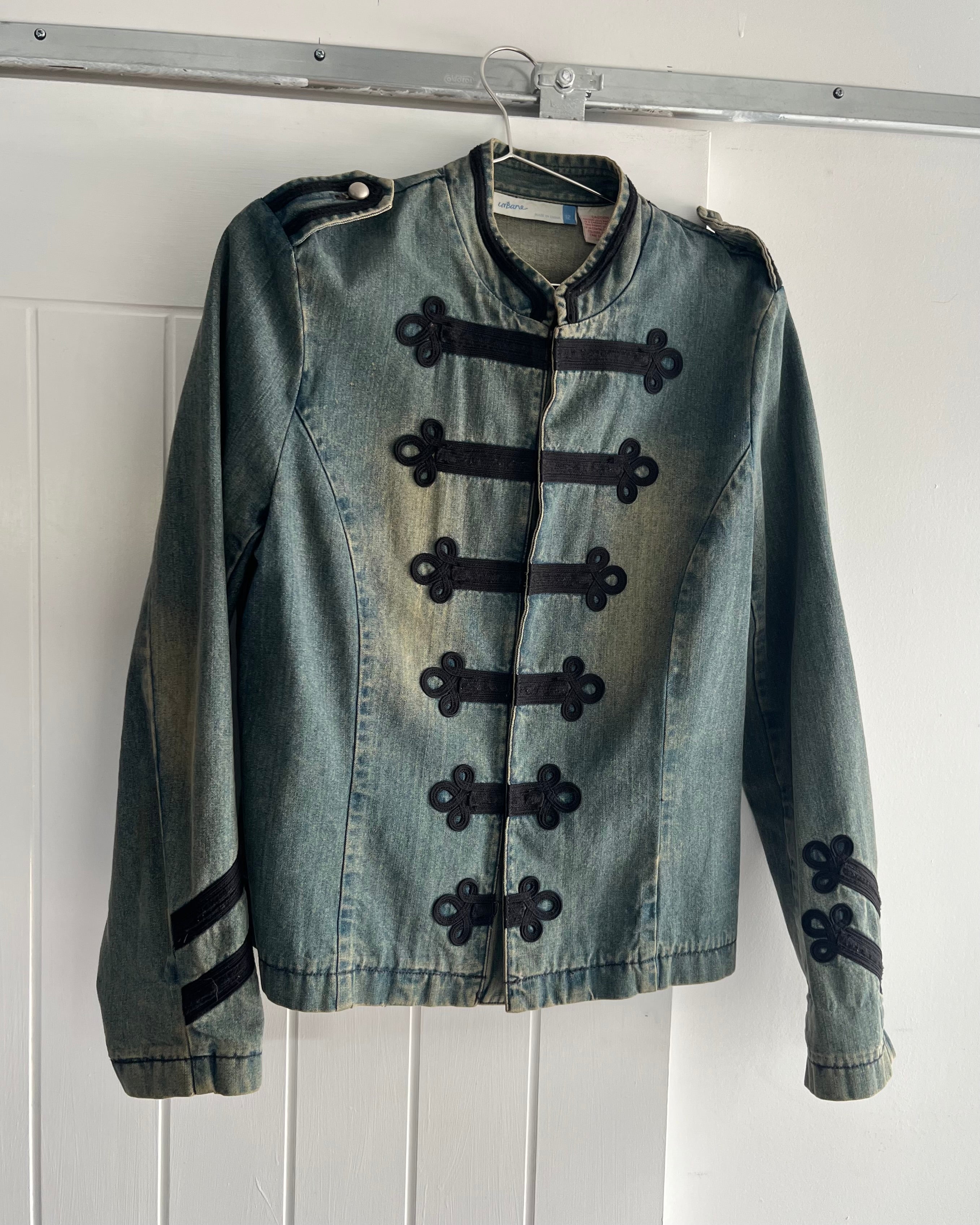 2000s military style denim jacket