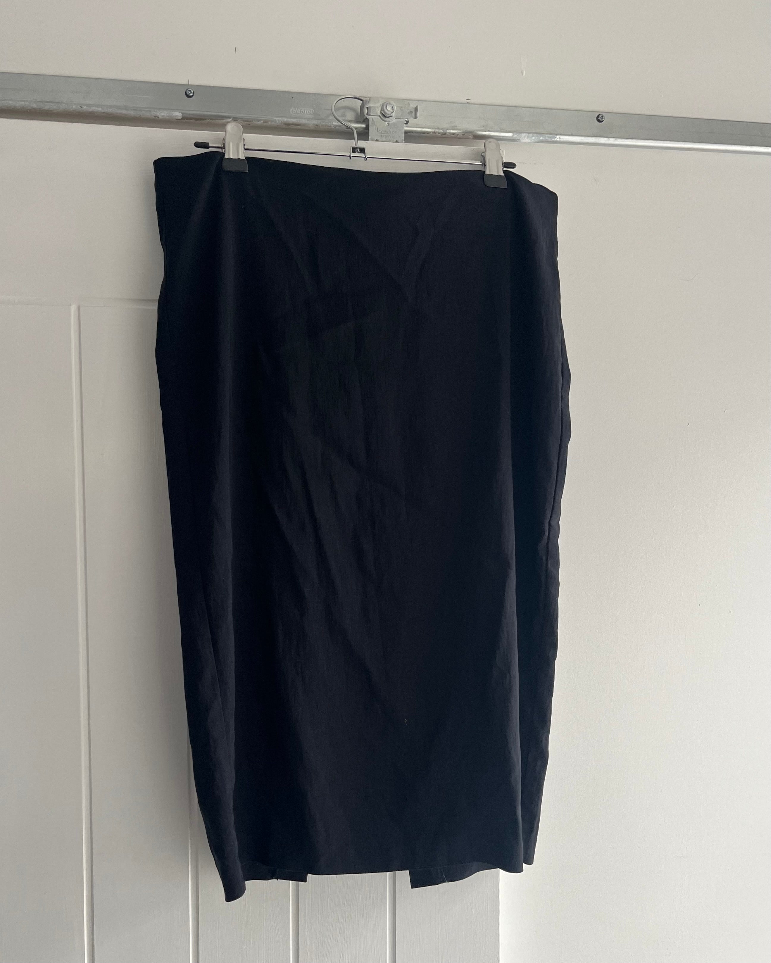 90s black pencil midi skirt