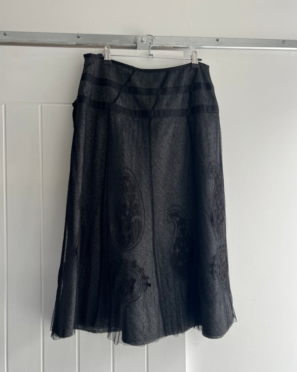 2000s Tweed mesh midi skirt