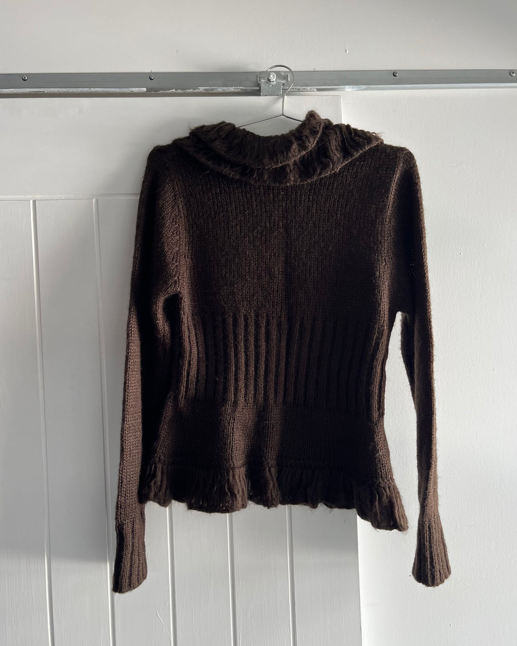 2000s brown button up cardigan.