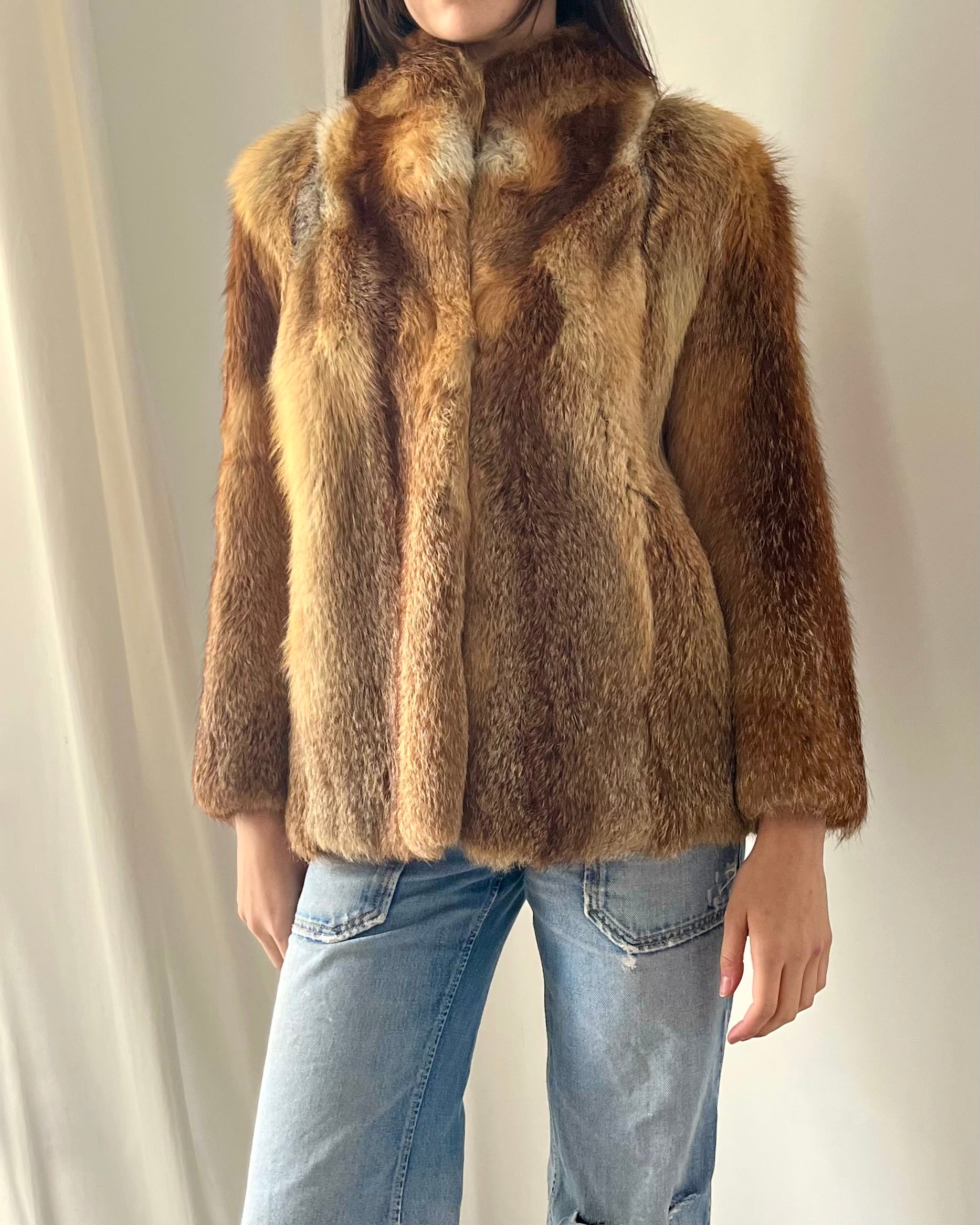 2000s chestnut fox fur coat