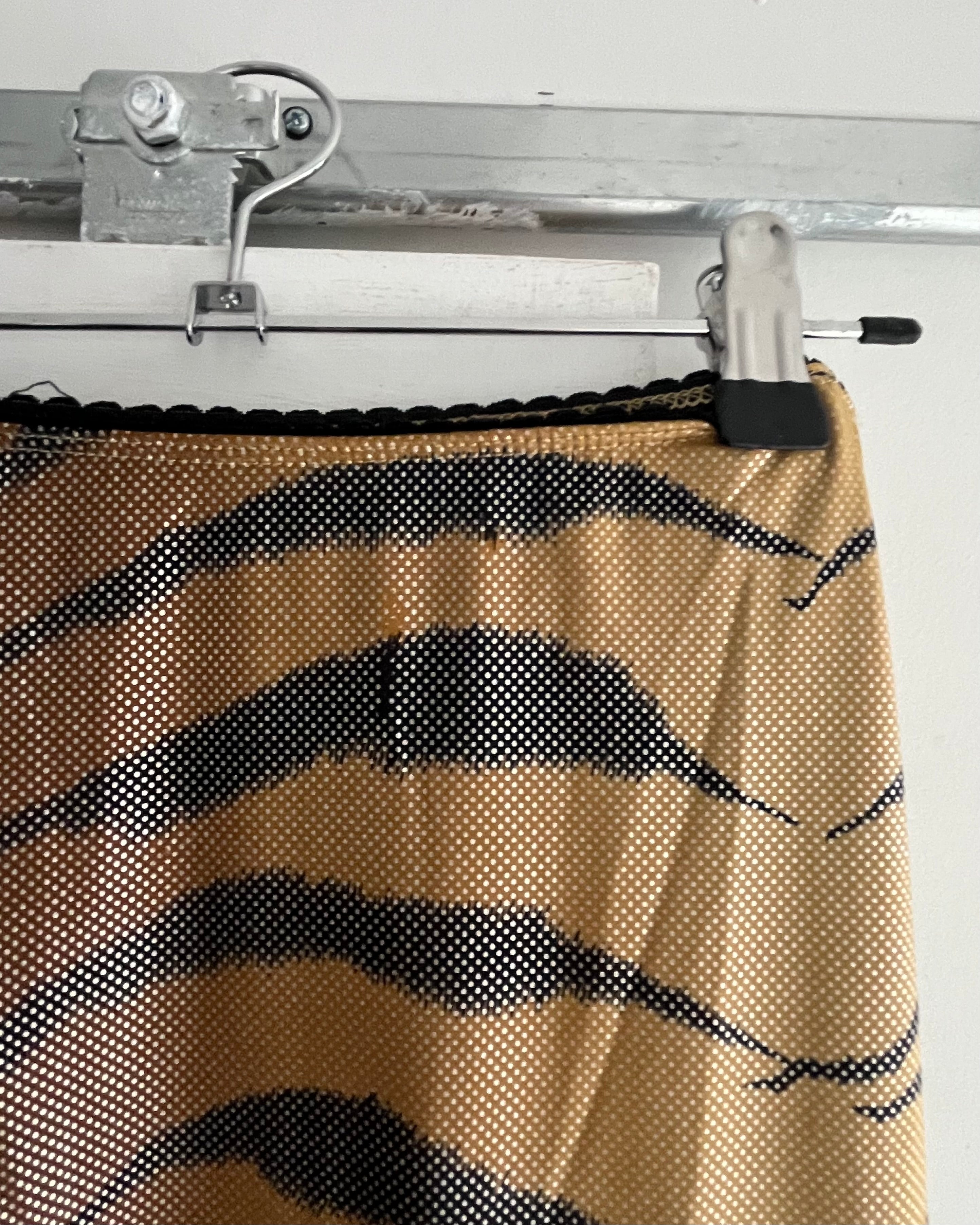 90s tiger print shiny midi skirt
