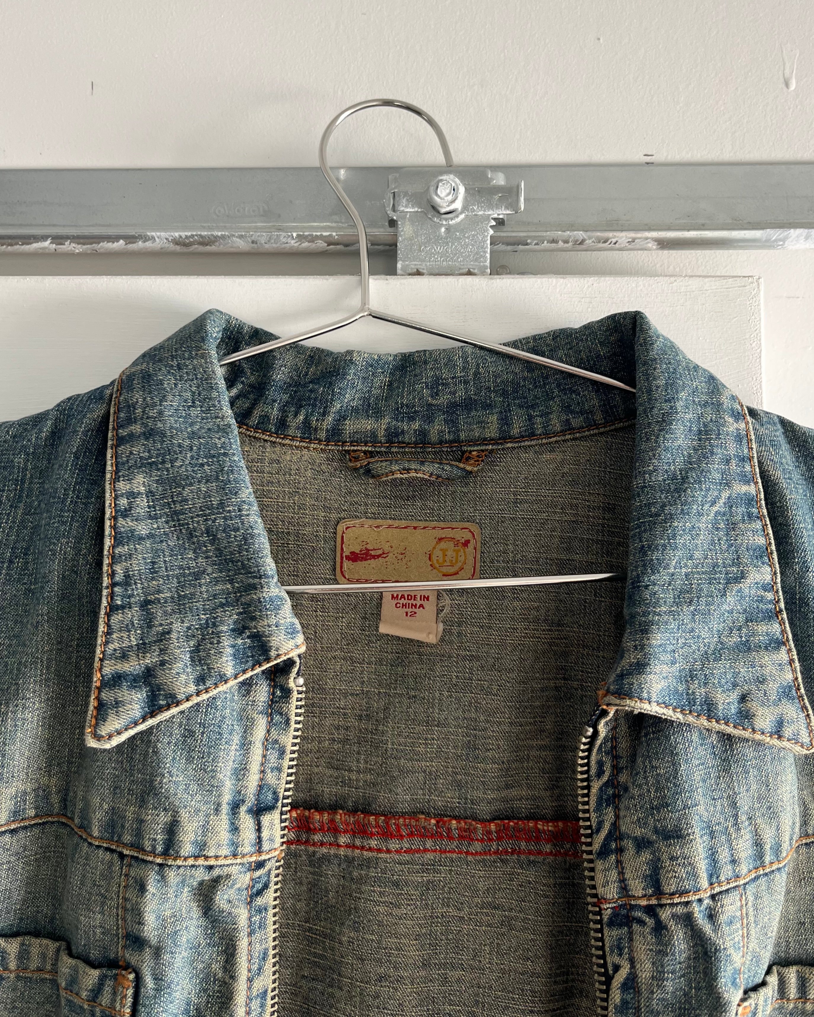 2000s mid wash denim jacket
