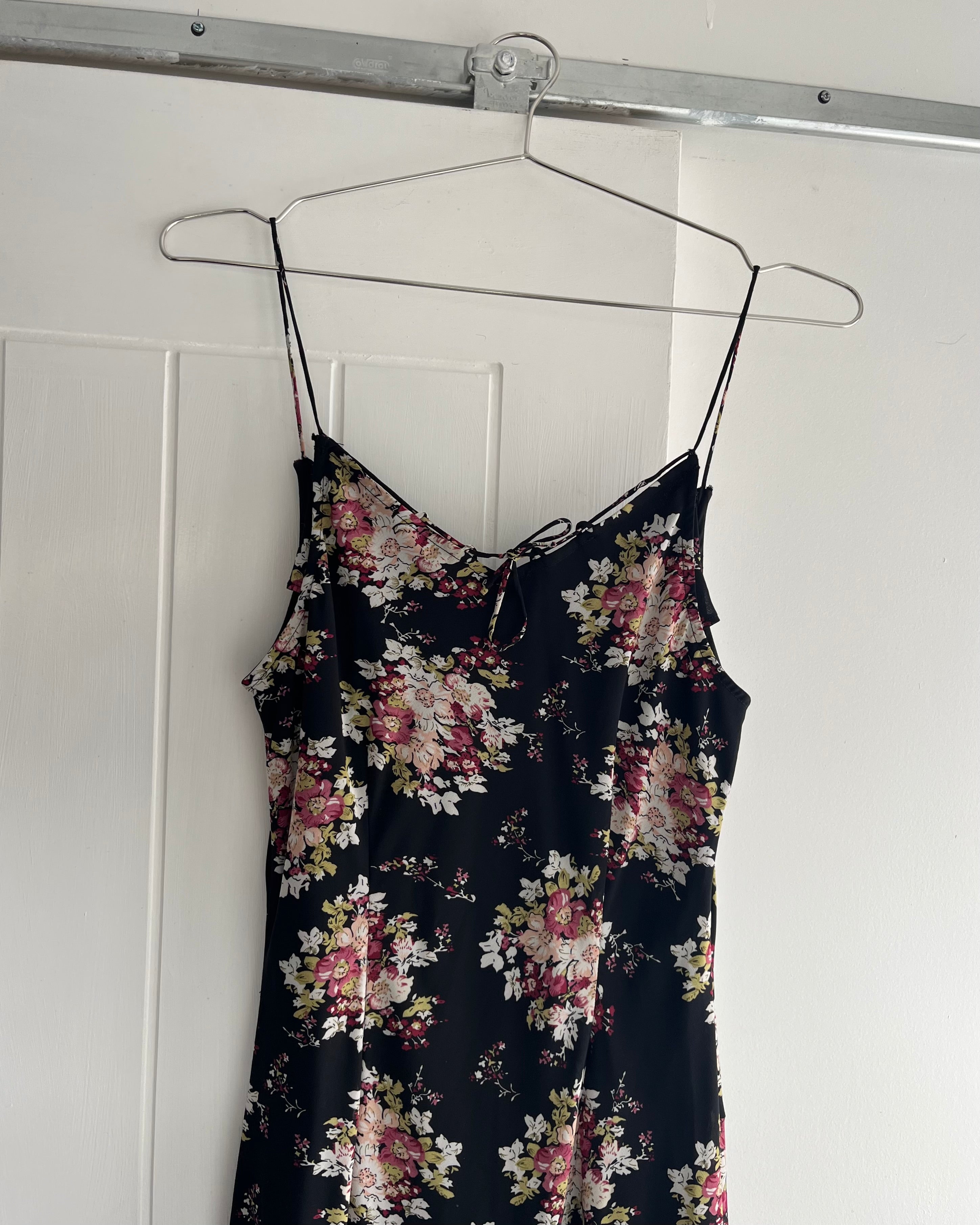 2000s floral slip midi dress