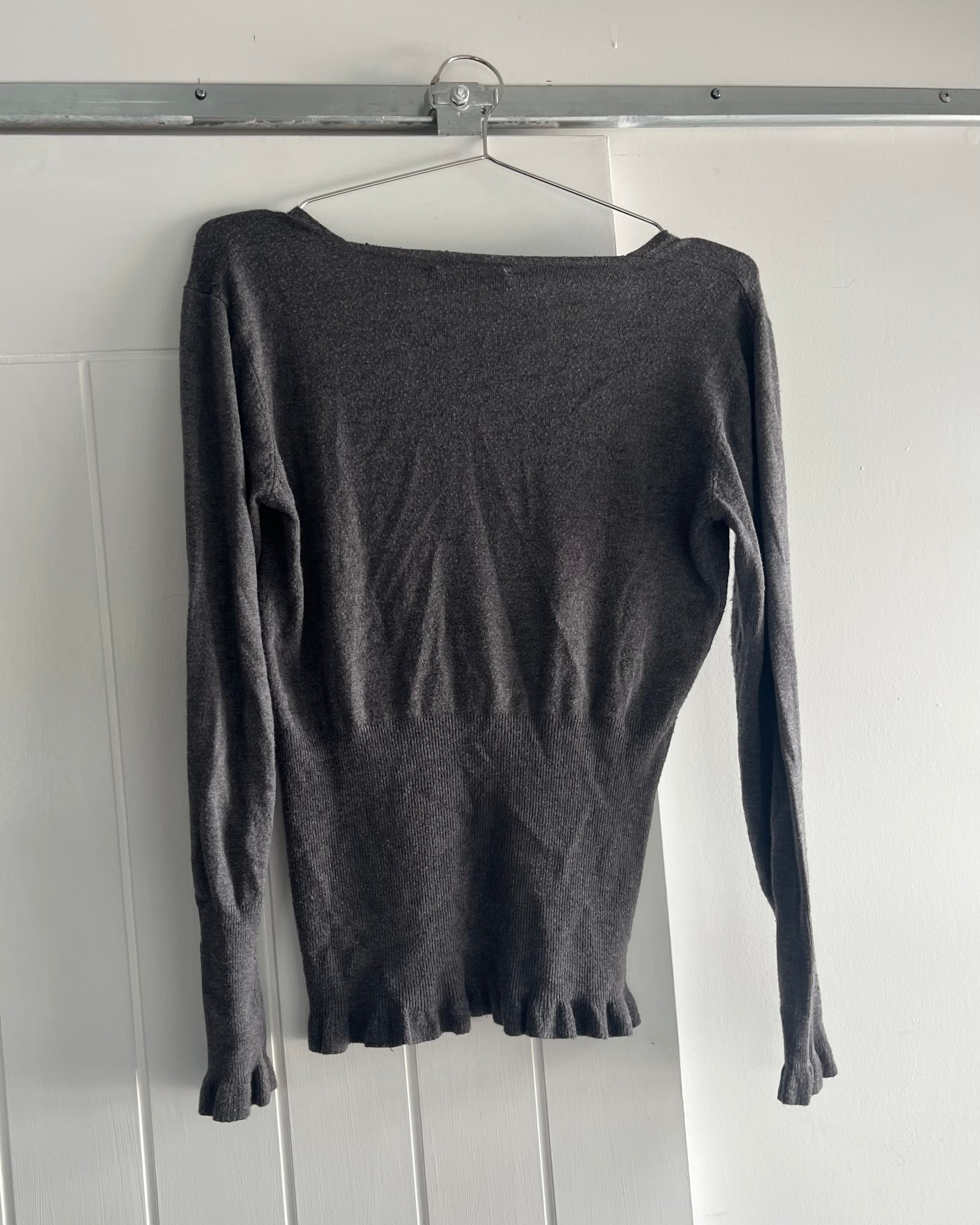 90s grey knit sweater top