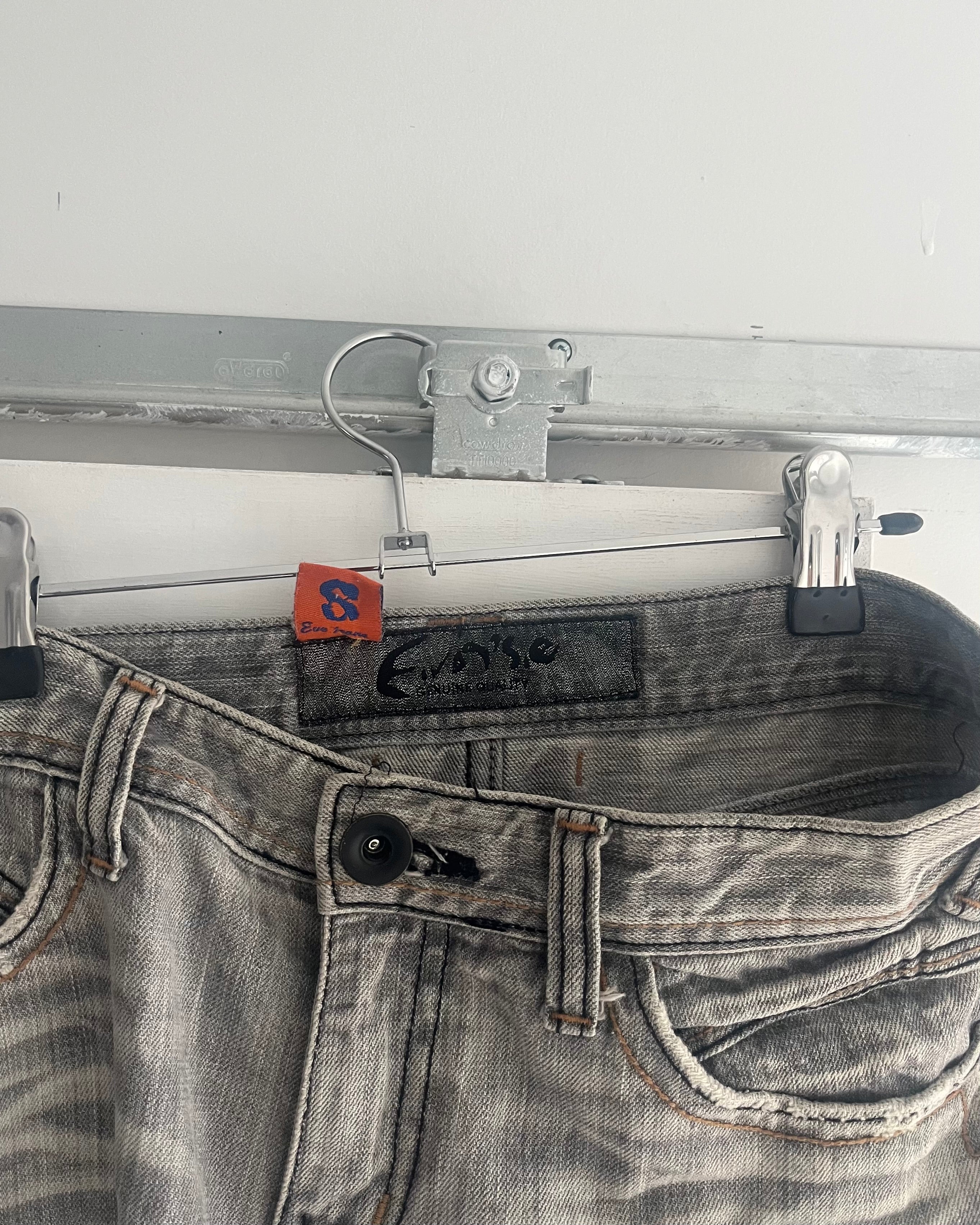 2000s grey denim mini skirt