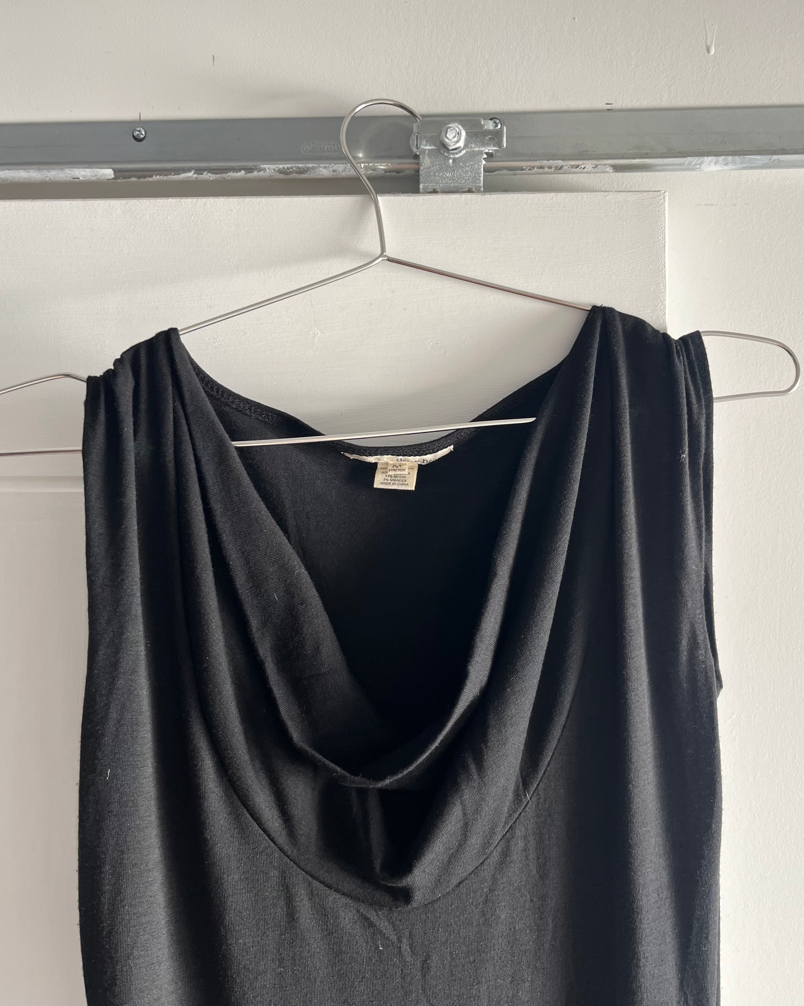 2000s black cotton maxi dress