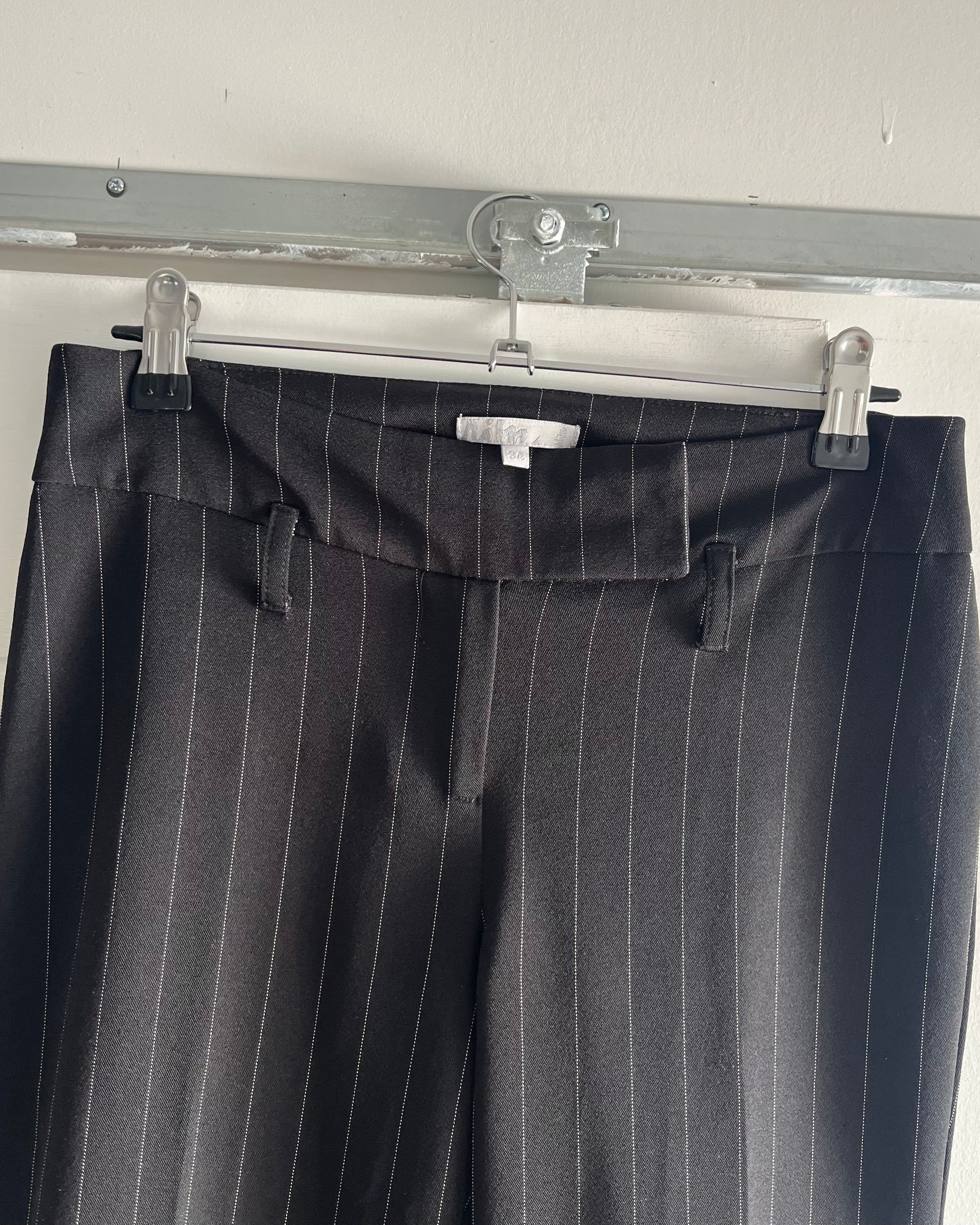 2000s black flared suit trousers